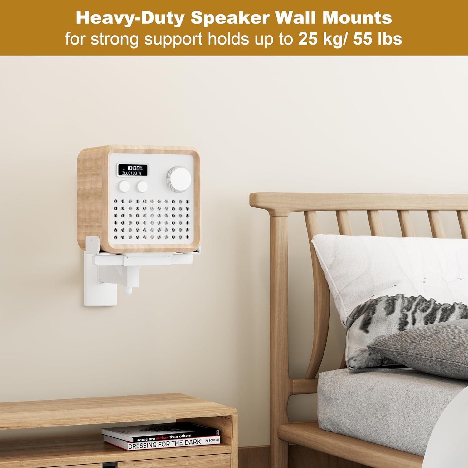 Fdm Universal Speaker Wall Mount One Pair Of Side Clamping Bookshelf Speaker Mount Bracket With Swivel And Tilt For Sound Speake