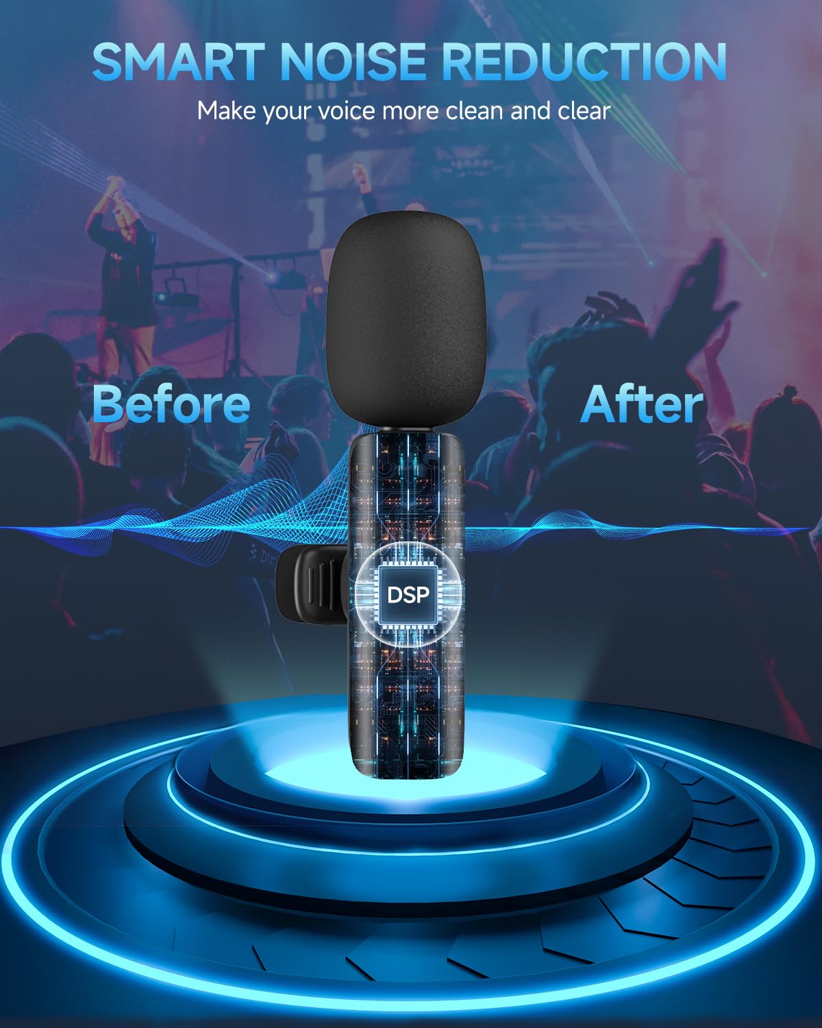 Professional Wireless Lavalier Microphone For Iphone Ipad, Cordless Omnidirectional Clip Mic, Plug Play Microphone For Interview