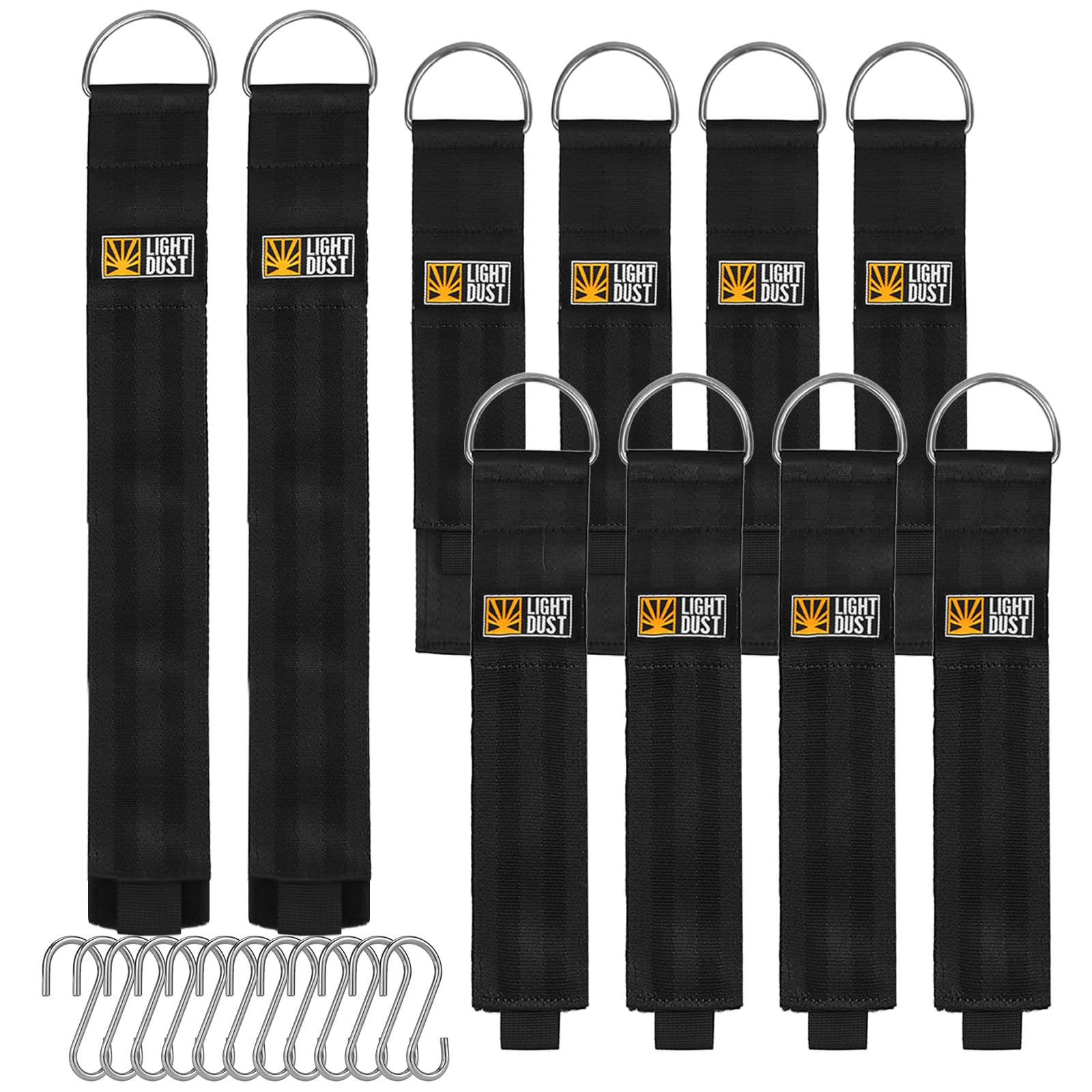 Hanging Extension Cord Holder   Handle Wrap Straps With S Hooks 10Pack 13'' 22'' 35'' Heavy Duty Garage Organizer Tool Hangers  
