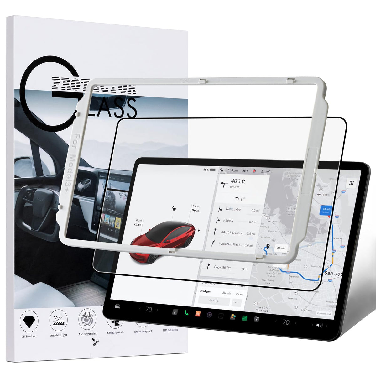 Cobak Tempered Glass Screen Protector Designed For Tesla Model 3 Highland (2024), 15 Inch Dashboard Touchscreen Screen Protector