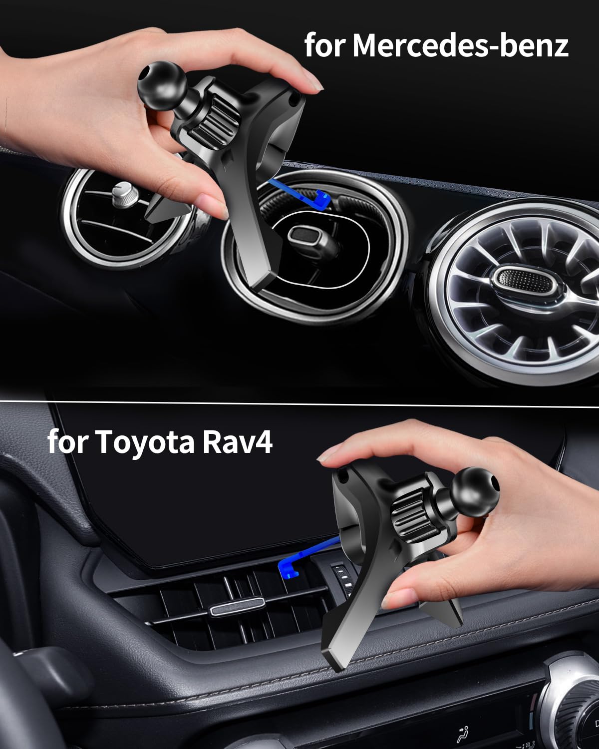 Vent Phone Mount For Car, Hands Free Air Vent Clip Cellphone Holder With Deep Wide Clamp, Universal Automobile Cradle Fit For Me