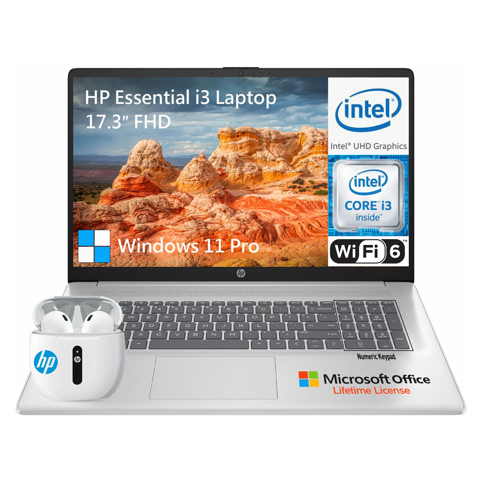 Hp 2024 Newest 17 Inch Laptop Computer, 17.3 Ips Fhd Business Laptop Pc, Intel 8 Core I3, 32Gb Ram, 1Tb Ssd, Windows 11 Pro Lapt
