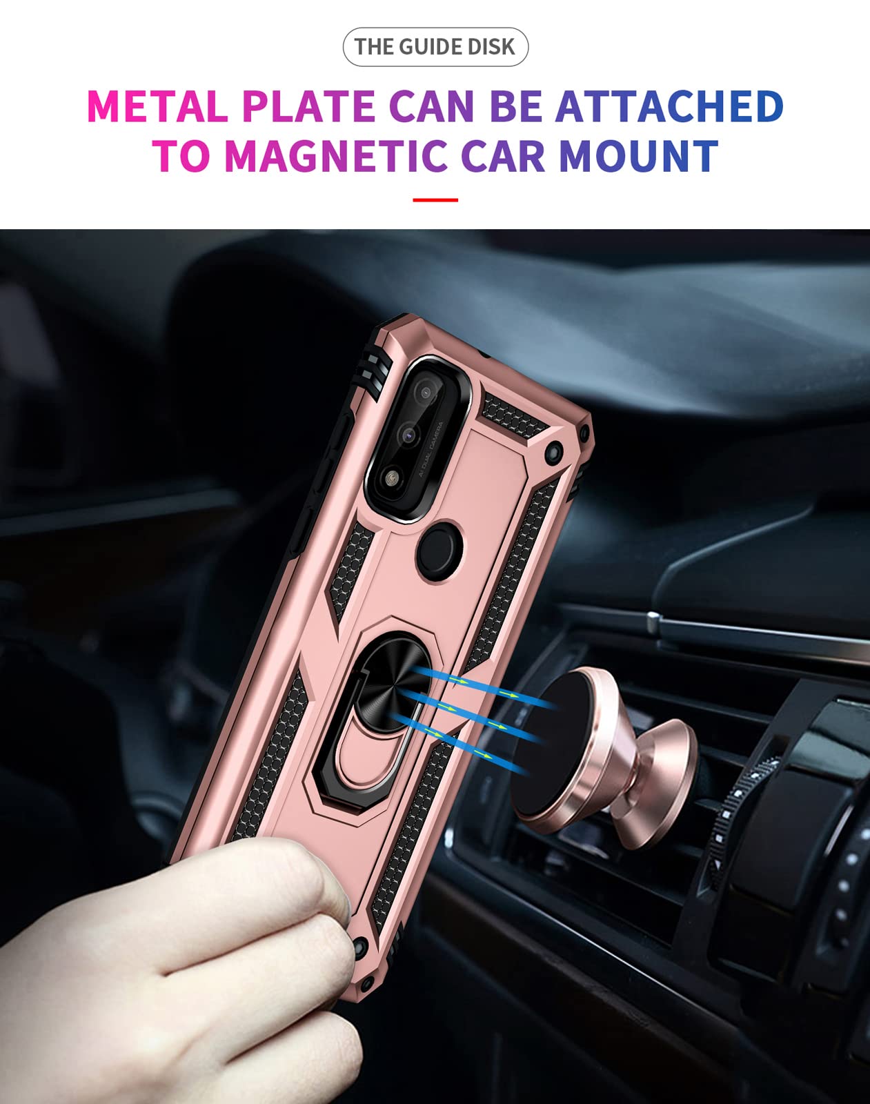 Sktgslamy For Moto G Pure Case,With Hd Screen Protector, [Military Grade] 16Ft. Drop Tested Cover With Magnetic Kickstand Car Mo