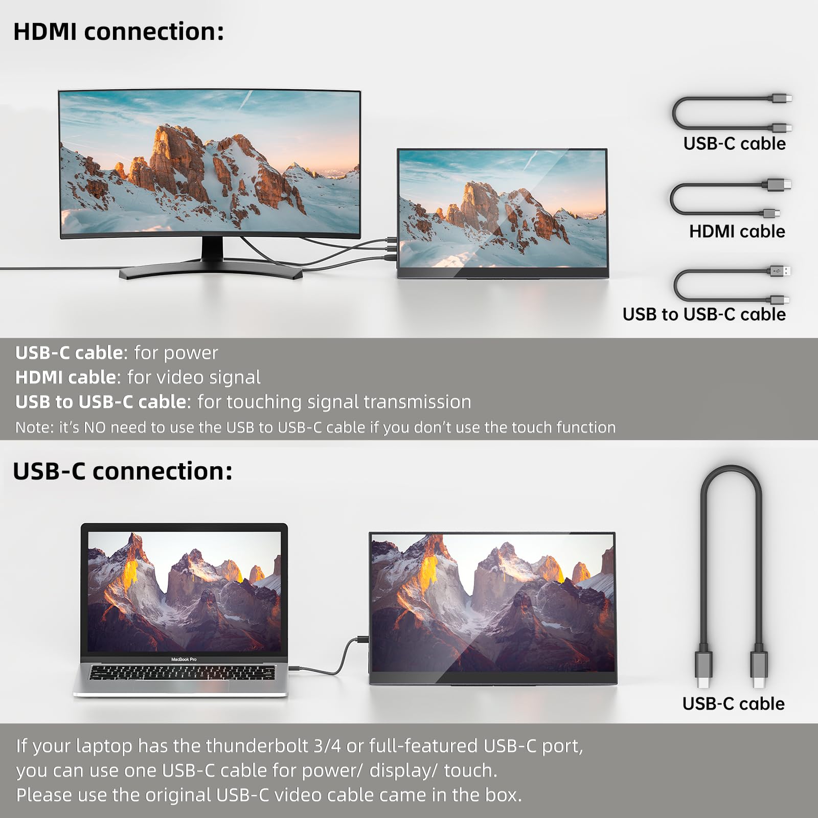 Upperizon Portable Monitor Oled 15.6 Inch Touchscreen 4K Uhd 3840X2160 100% Dci P3 100000:1 Multi Touch Hdr Usb C Hdmi Travel Mo