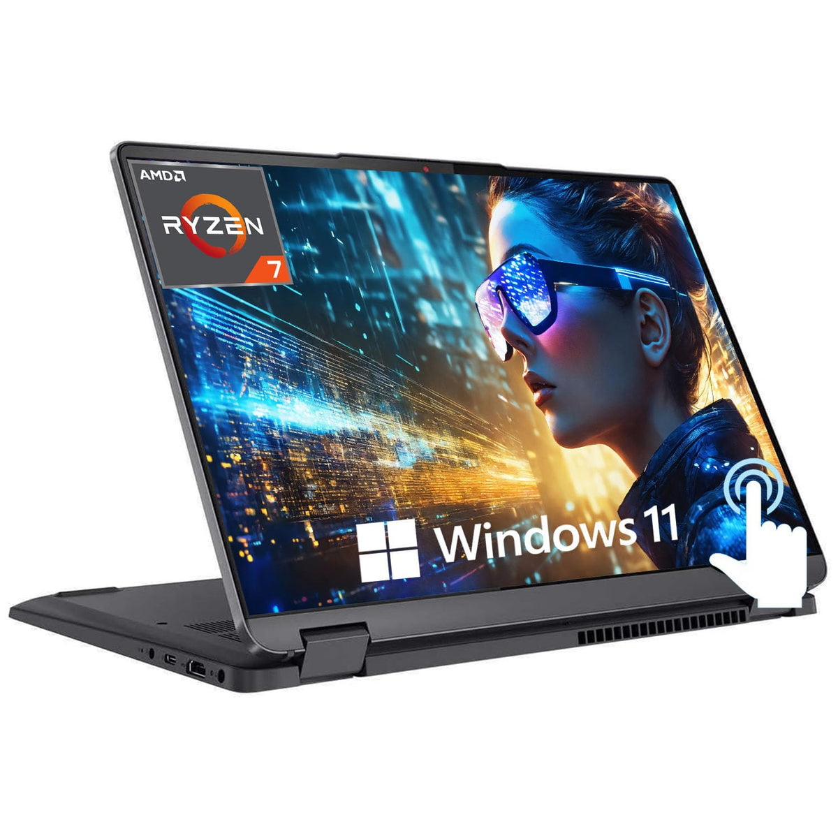 Lenovo Flex 5 Laptop, 14 Inch 2.2K Ips Touchscreen Display, 2 In 1, Amd Ryzen 7 5700U, Backlit Keyboard, Fingerprint Reader, Lon