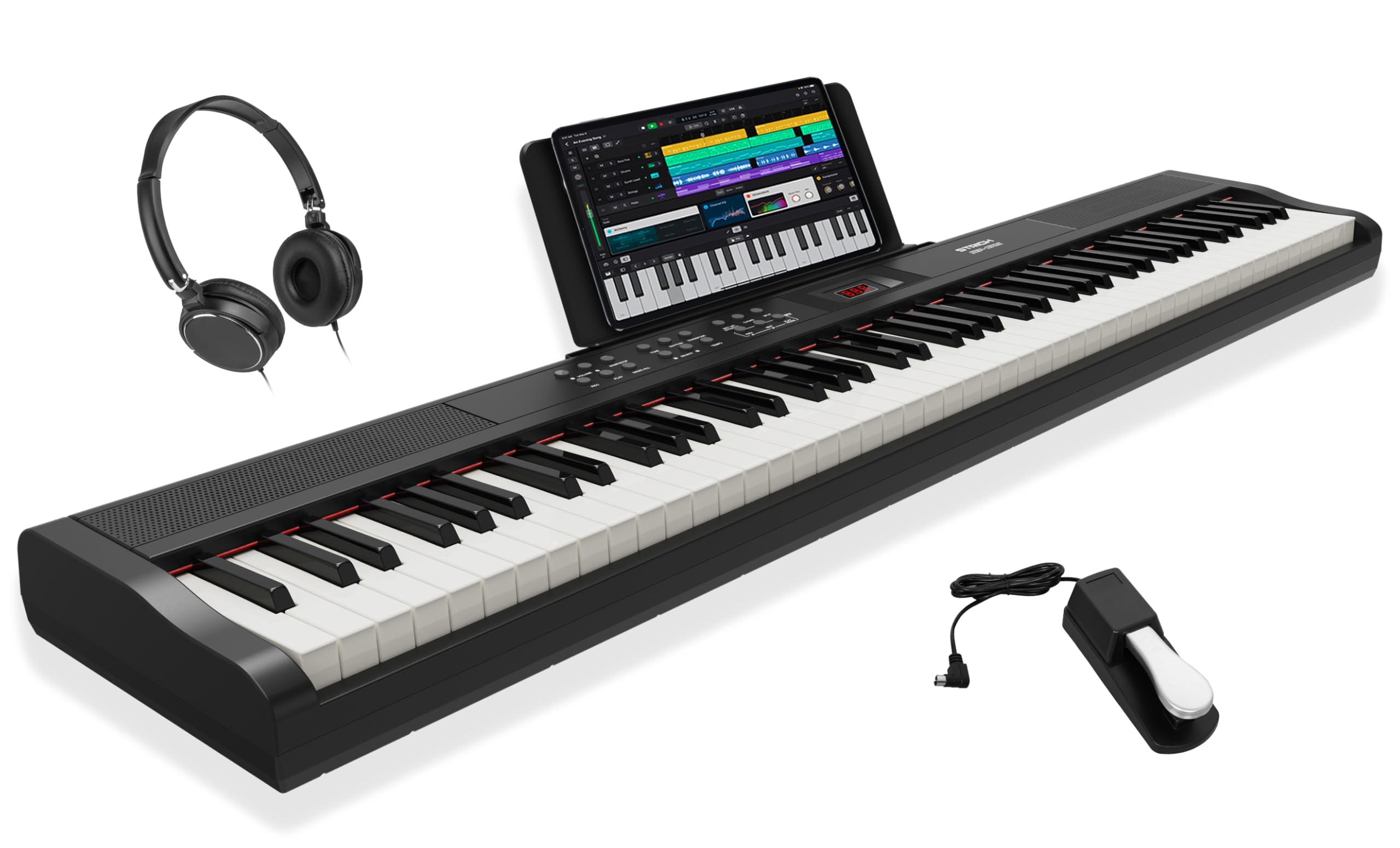 Strich STRICH 88 Key Digital Piano Full Size Electric Keyboard with Semi-Weig ...