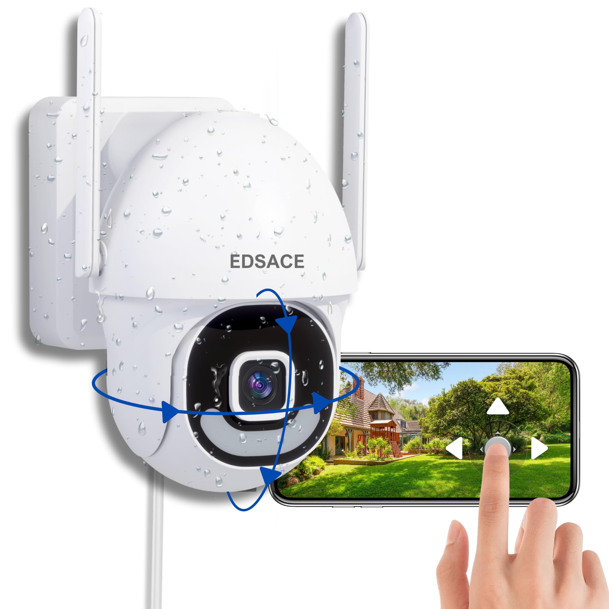 5G/2.4G Dual Band Wifi Outdoor Security Camera, 24/7 Recording Corded Electric Camera For Outdoor Home Security, 3Mp Wireless Ca