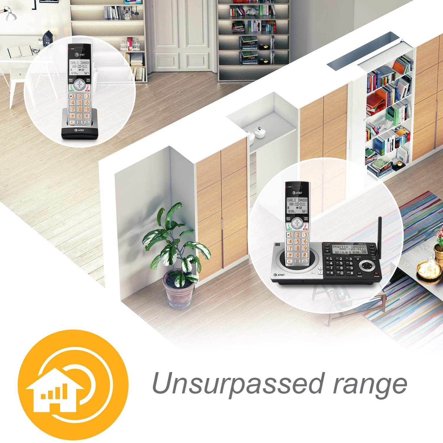 At&T Cl83507 Dect 6.0 5 Handset Cordless Phone For Home With Dual Keypad Base, Answering Machine, Call Blocking, Caller Id Annou