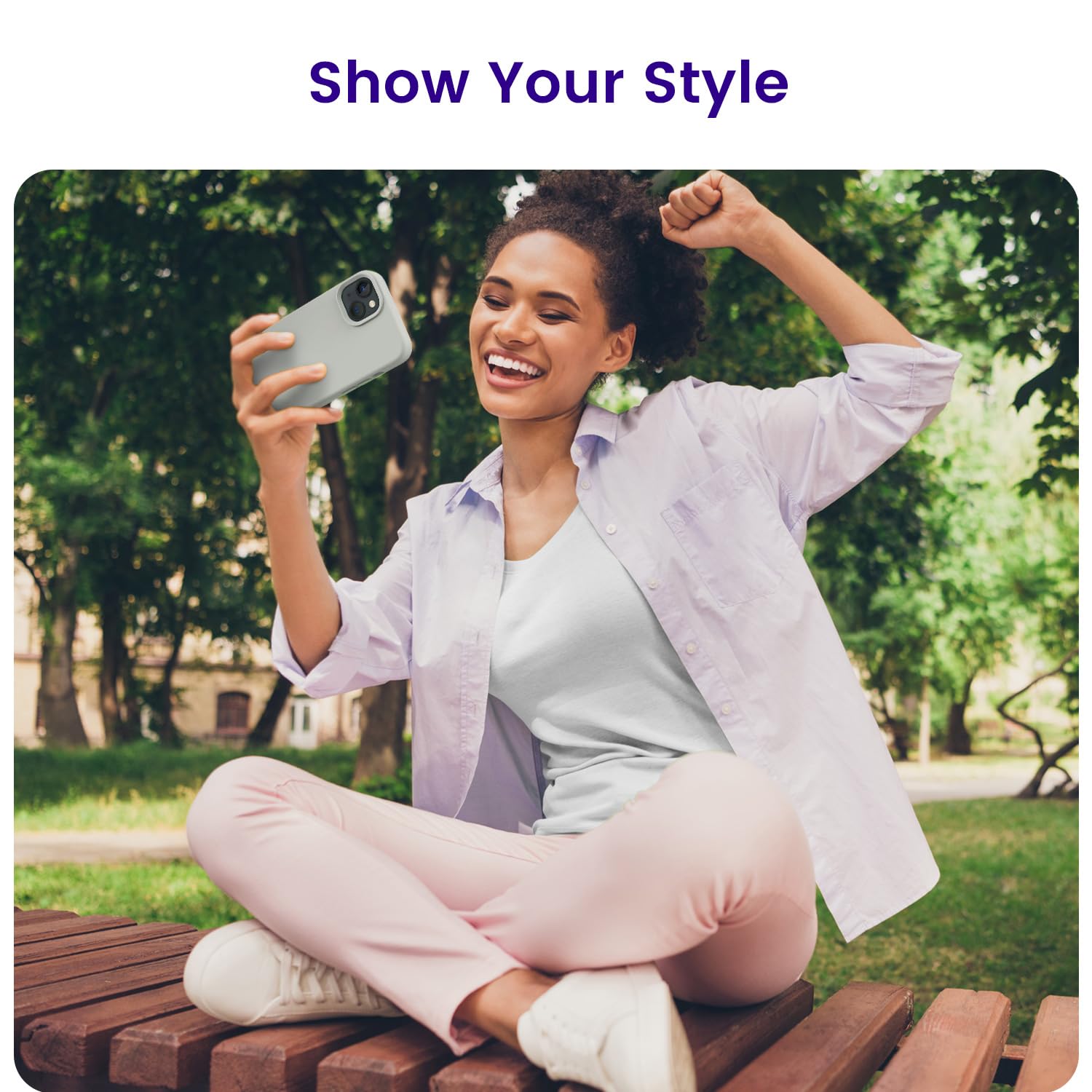 Otofly Designed For Iphone 13 Case, Silicone Shockproof Slim Thin Phone Case For Iphone 13 6.1 Inch (Natural Titanium)