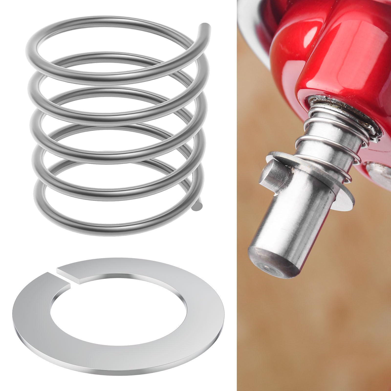 304 Stainless Steel Spring And Washer For Kitchenaid Mixers 3.5 Quarts To 7 Quarts(Excluding Mini Models)Protect And Extend The