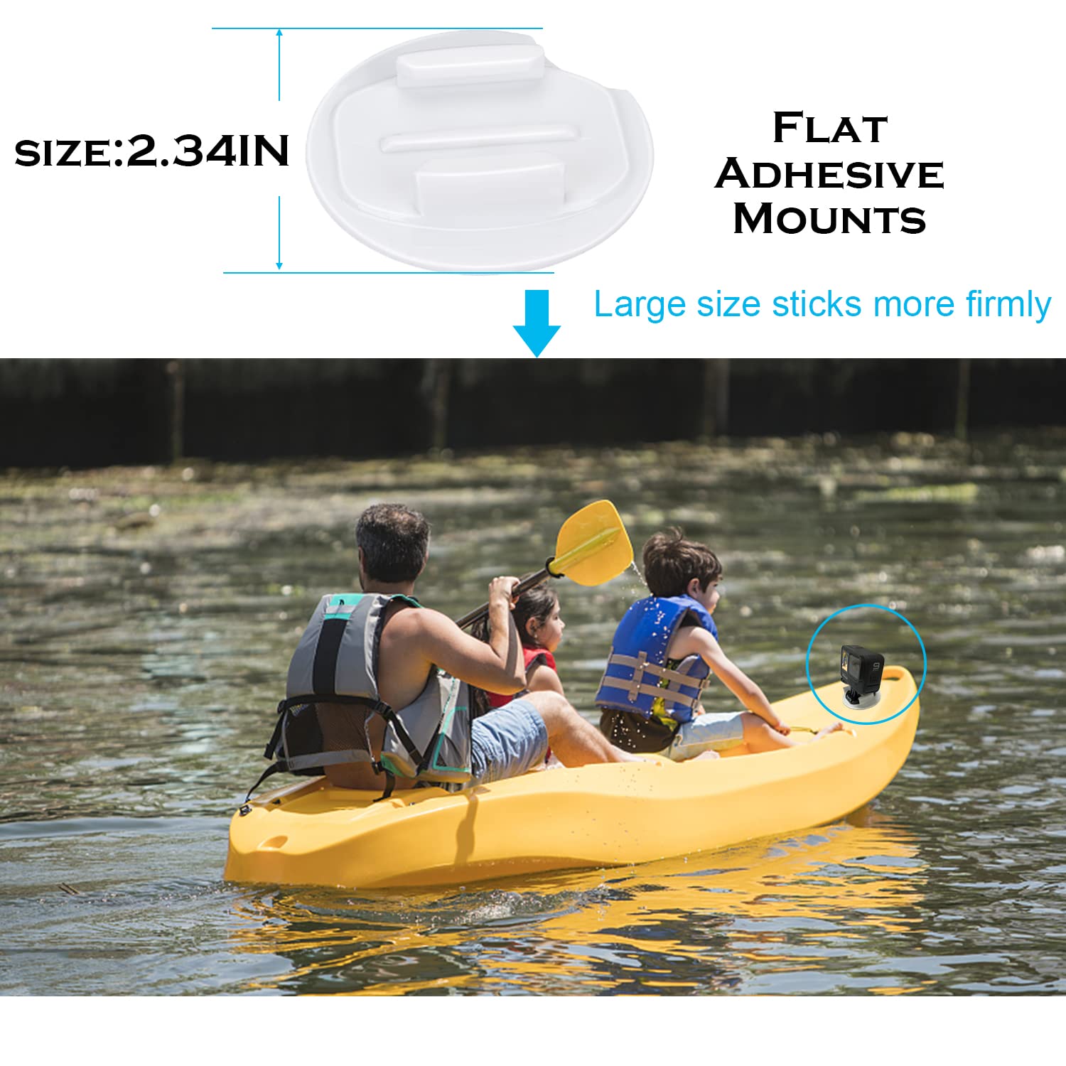 Suptig Helmet Adhesive Sticky Mounts for Gopro Hero 13/Hero 12/11/10/9/8/7/6/5/4/3/2/ Hero Session Gopro Max, Akaso, DJI osmo More Action Cameras