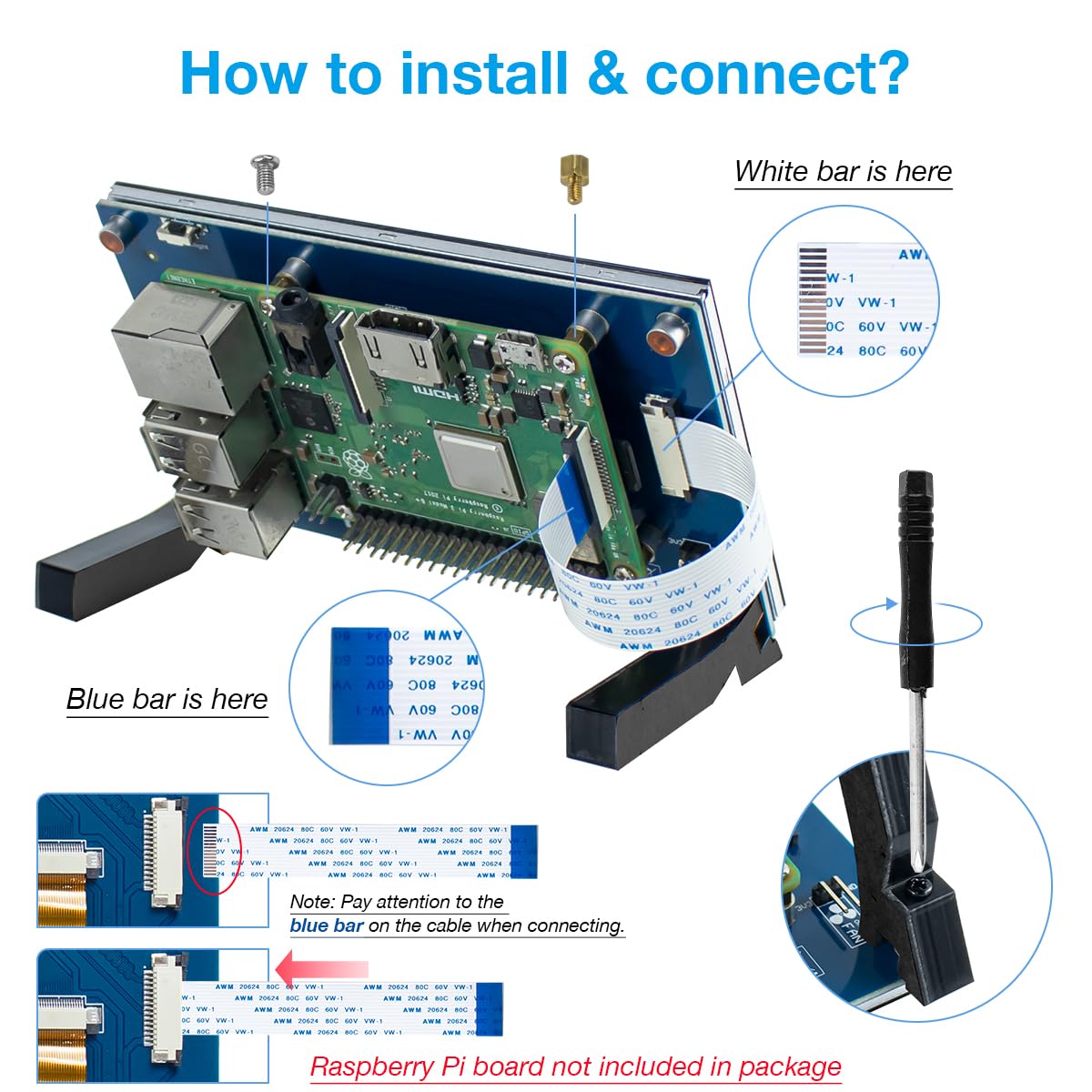 Hosyond 5 Inch Touchscreen Ips Mipi Dsi Display Compatible With Raspberry Pi 5/4/3, 800X480 Pixel Capacitive Screen Driver-Free