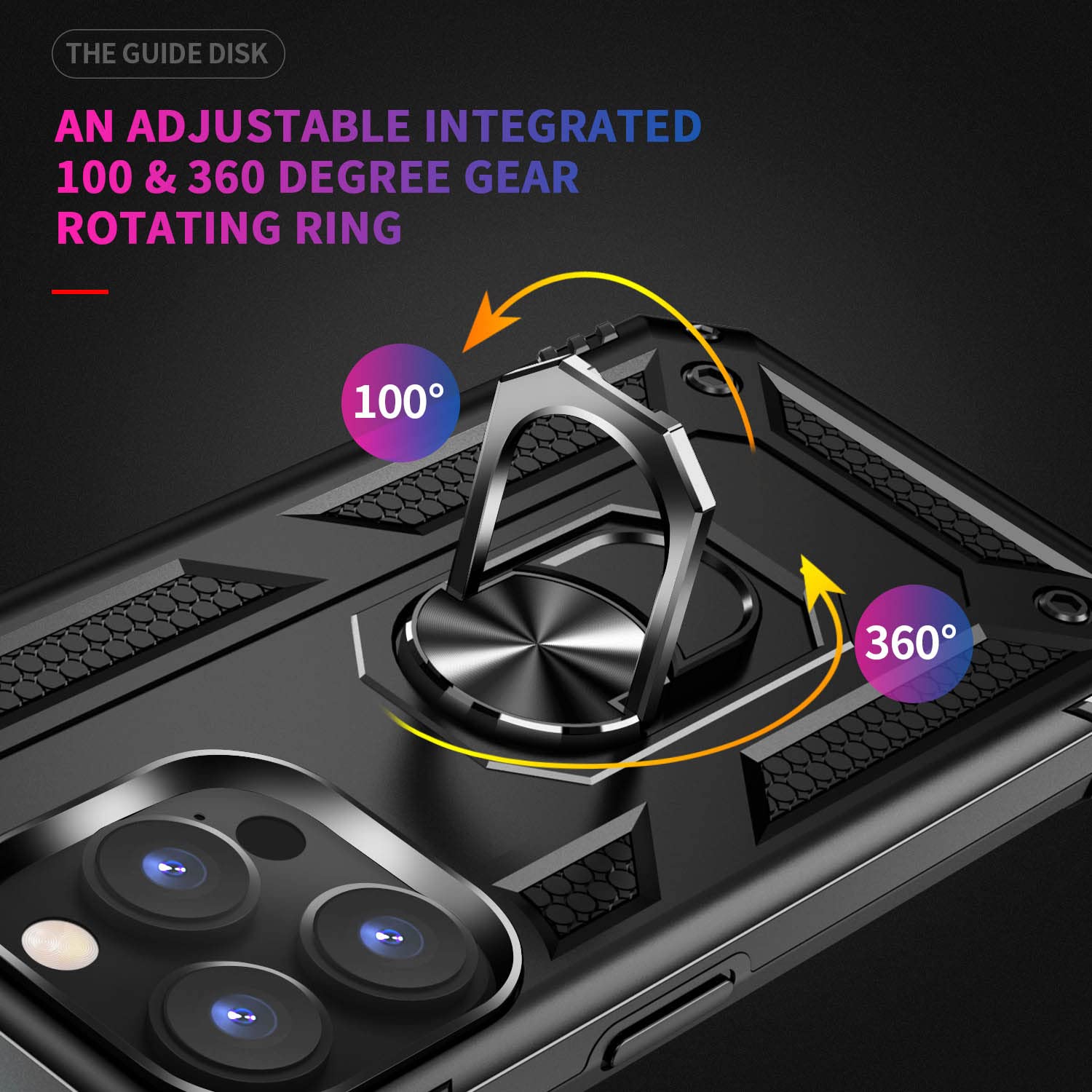 Addit Case For Iphone 14 Pro Max Phone Case Iphone 14 Pro Max Case, With Ring Holder Stand, Support Magnet Car Mount, Military G