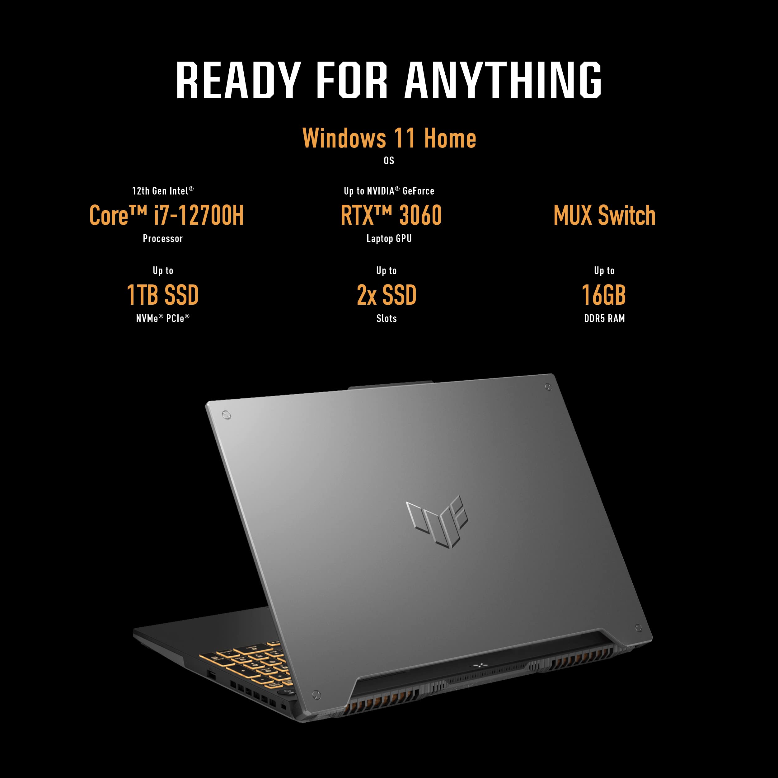 Asus Tuf Gaming F15 Gaming Laptop, 15.6    144Hz Fhd Ips-Type Display, Intel Core I5-11400H Processor, Geforce Rtx 3050 Ti, 16Gb