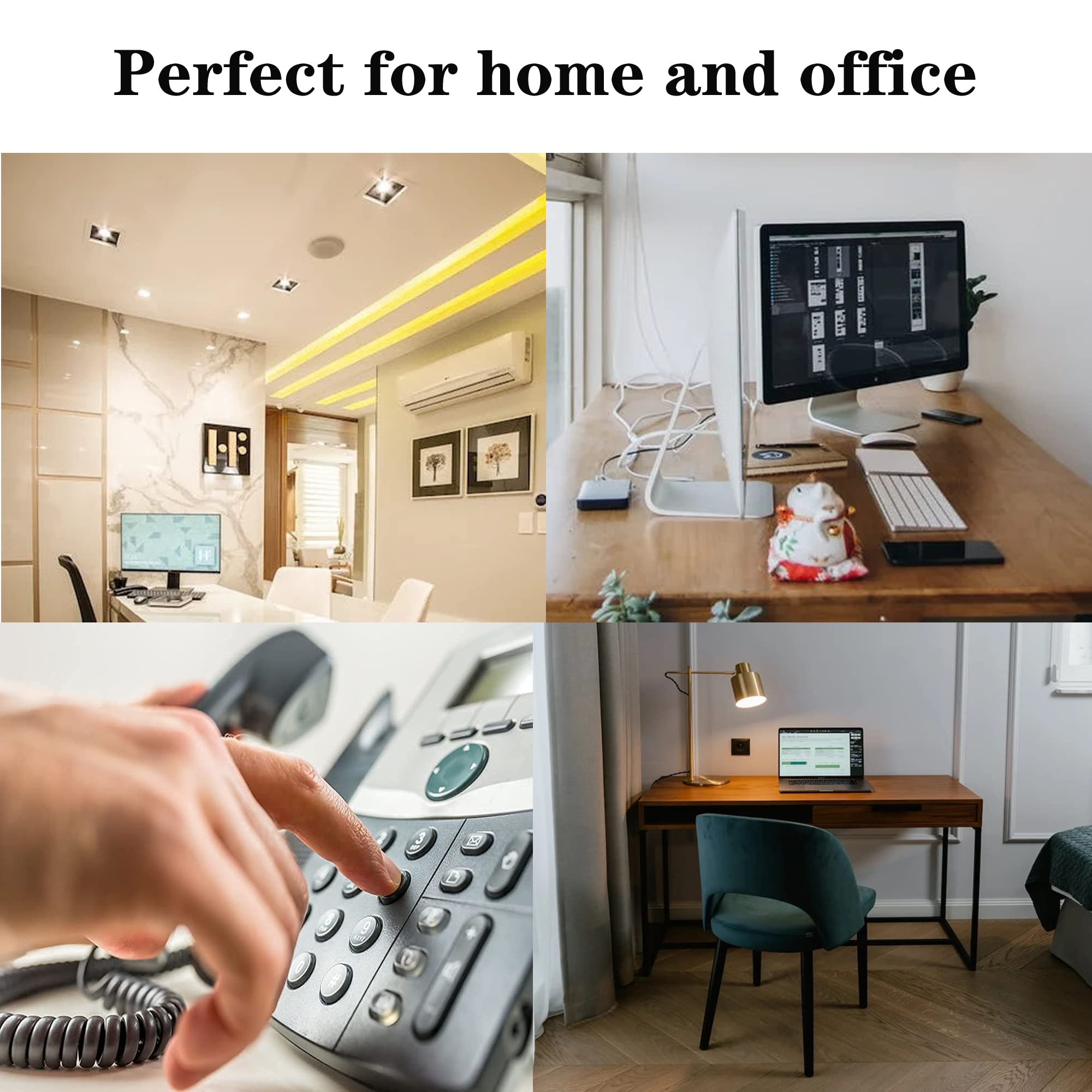 Lansensu Rj12 Cable Phone Cord Rj12 6P6C Male To Male Straight Wired For Both Data And Voice Use   2Pack (Silver, 6.6Ft)