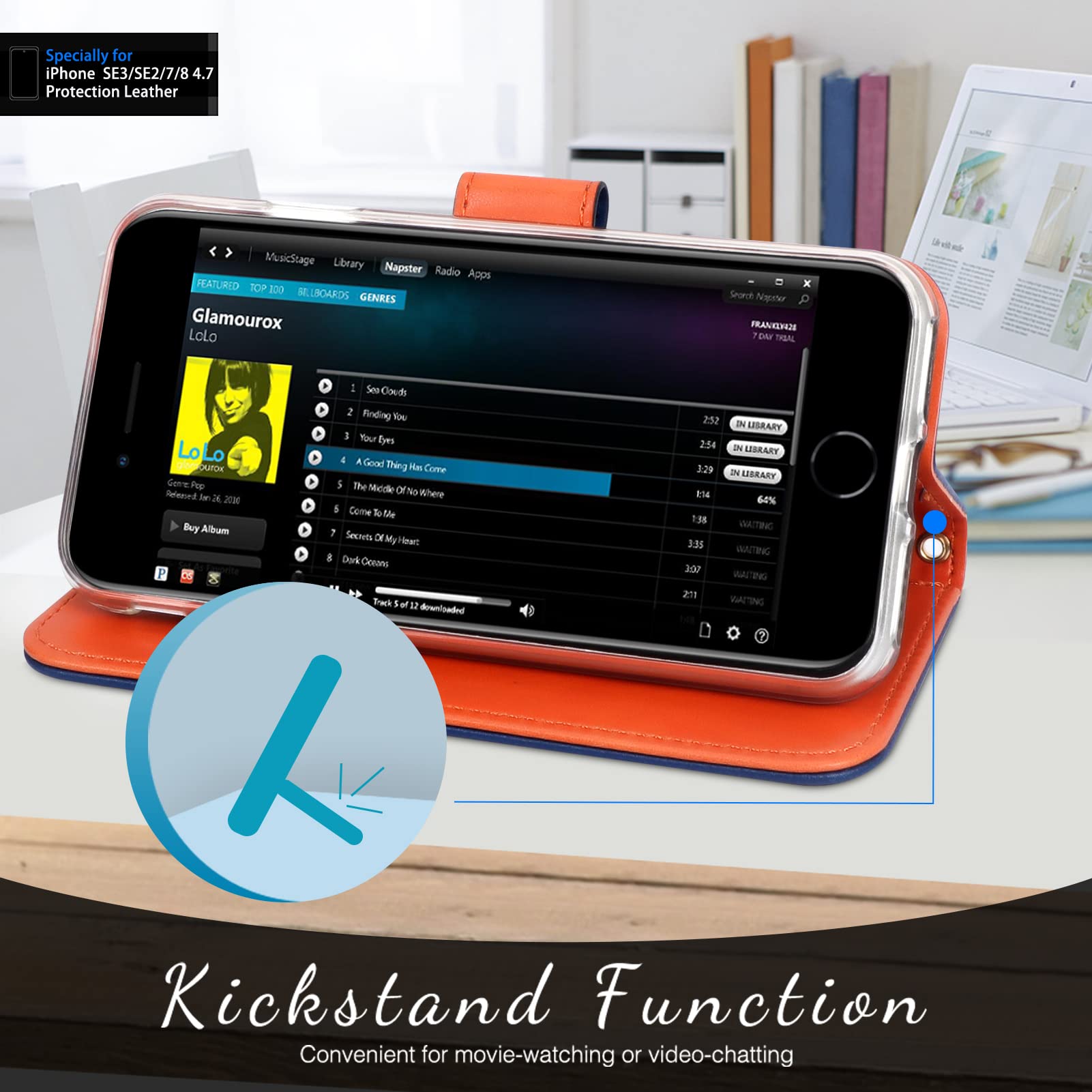 Fyy Designed For Iphone Se Case 2022 (3Rd Gen) / Iphone Se Case 2020 (2Nd Gen) / Iphone 7 Case/Iphone 8 Case, Luxury Pu Leather