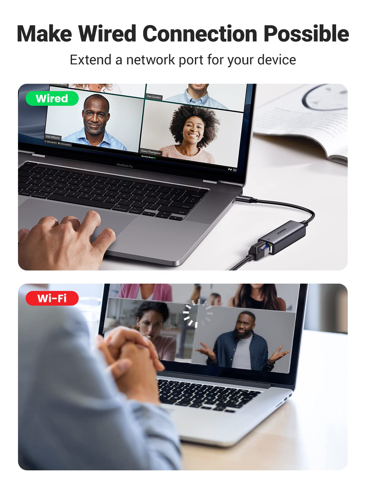 Ugreen Usb C To Ethernet Adapter, 1000Mbps, Rj45, Driver-Free, Compatible With Windows, Macos, Ipados, Chromeos, Android, Laptop