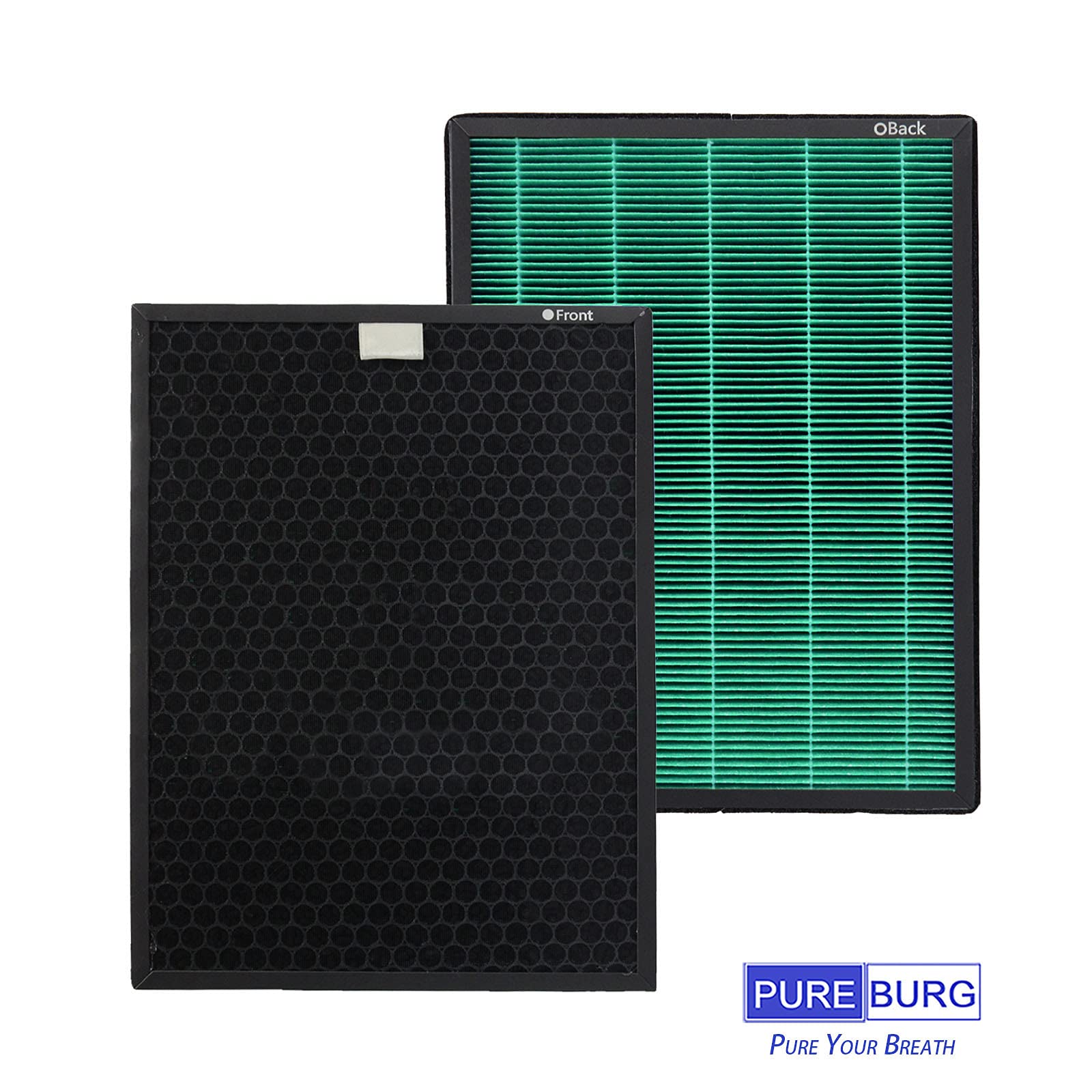 Pureburg Replacement Filter Set Compatible With Coway Airmega 400 400S Air Purifier,1 Pack (2 Filters) H13 Hepa Activated Carbon