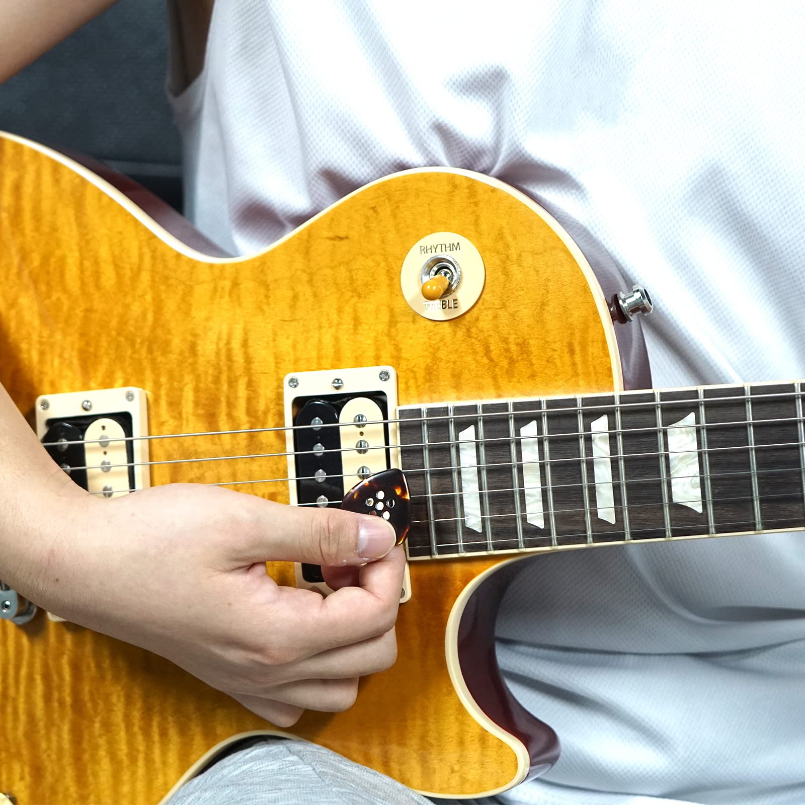 Musiin Hand Made 3In1 Multi Flat Clear Tone Premium Thick Pick For Electric Guitar Bass Jazz Blues Guitar (Tortie)