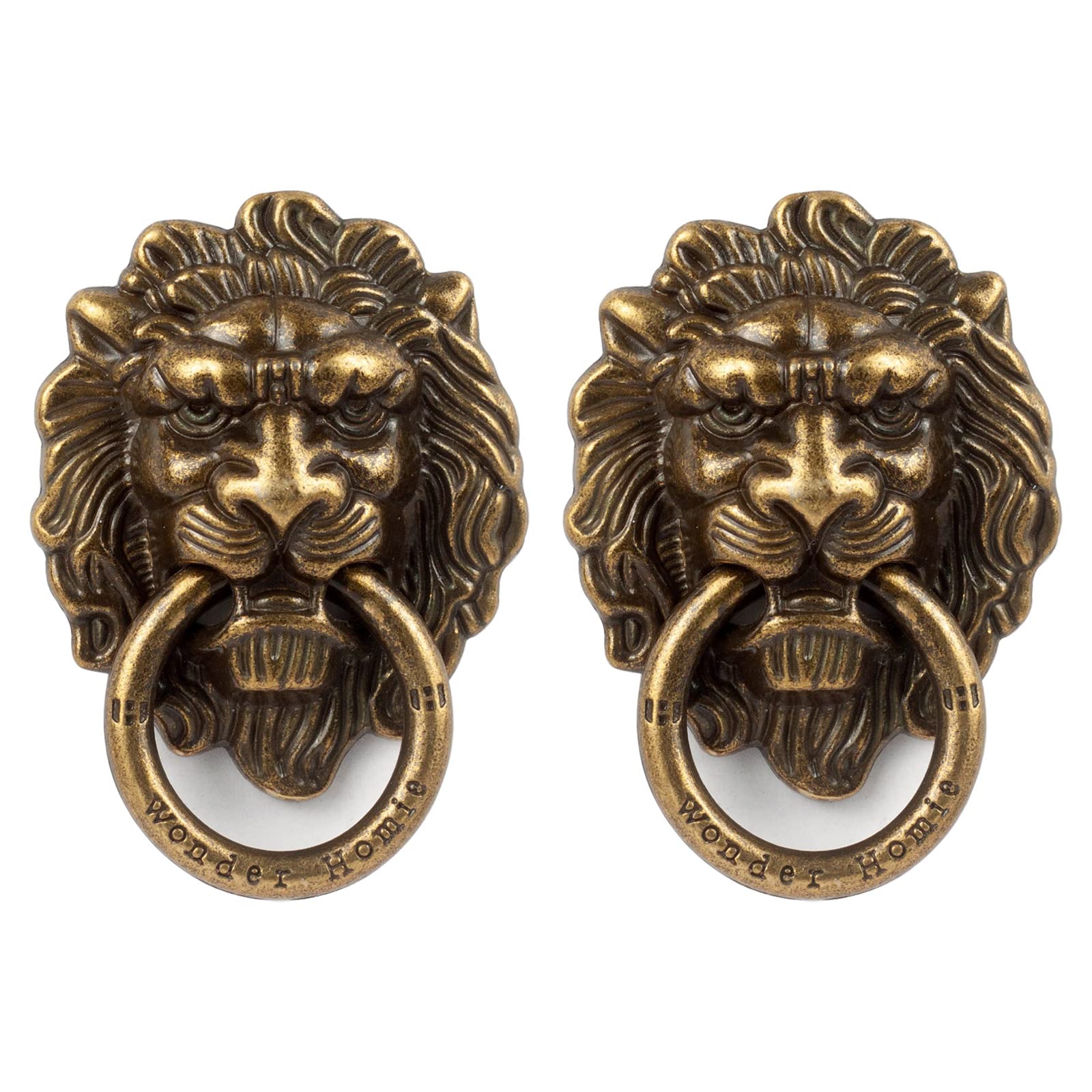 [2 Pack] Lion Head Cell Phone Ring Holder Stand, Finger Ring Kickstand With Polished Metal Phone Grip, Smartphone Accessories(Br