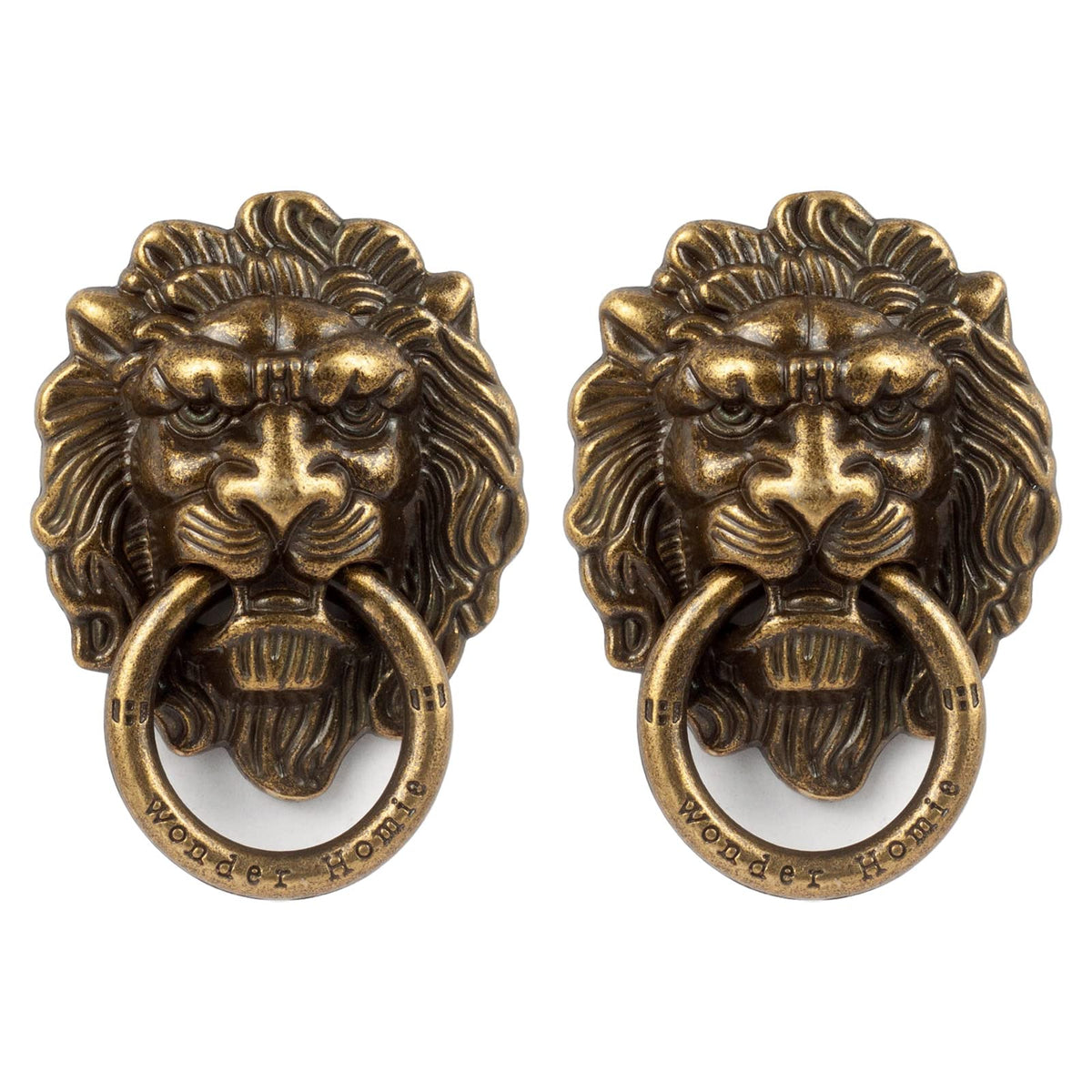 [2 Pack] Lion Head Cell Phone Ring Holder Stand, Finger Ring Kickstand With Polished Metal Phone Grip, Smartphone Accessories(Br