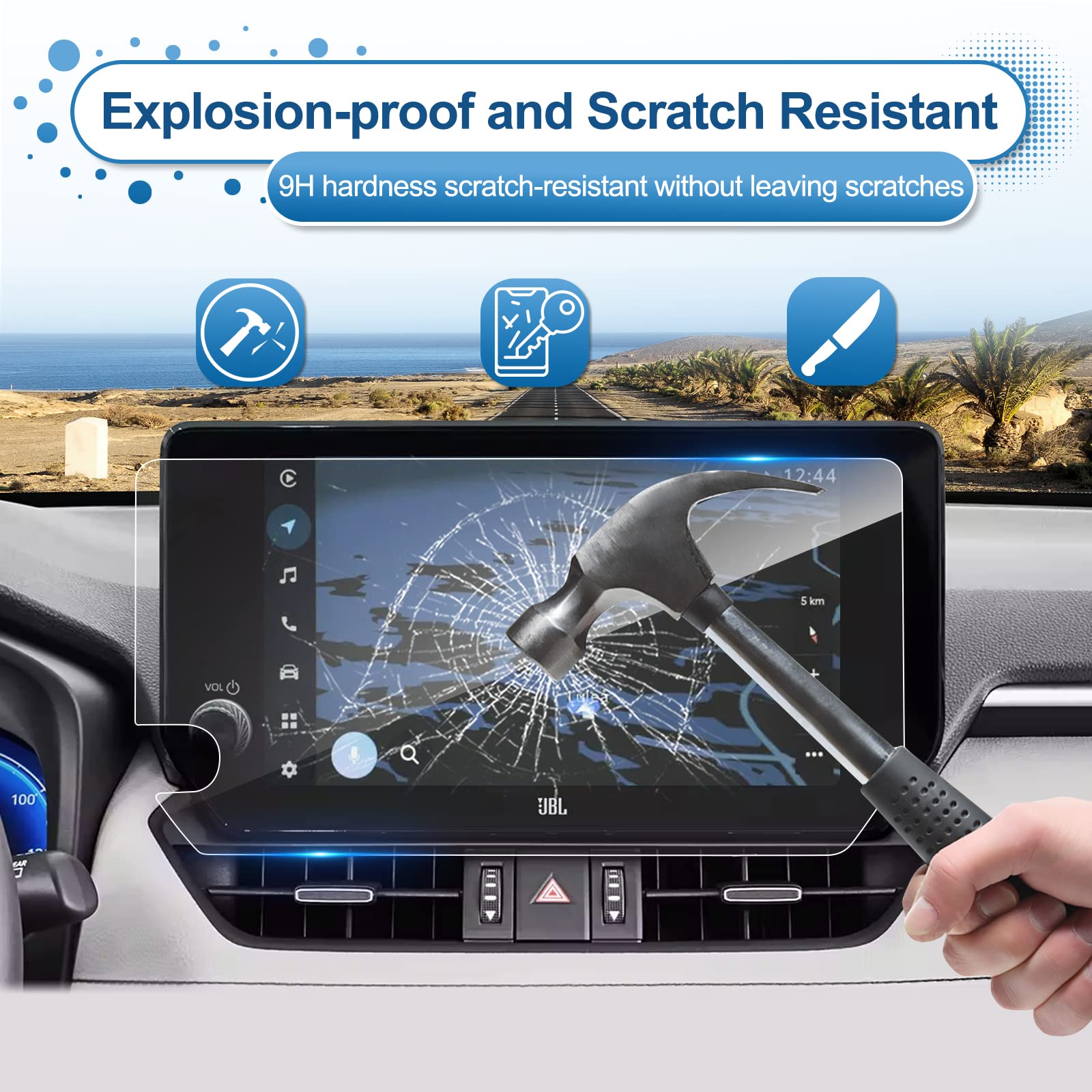 Coleya 2023 2024 Rav4 Screen Protector For Toyota Rav4 (Xle Premium/Adventure/Trd Off Road/Limited/Xse) 10.5 Inch Touch Screen,