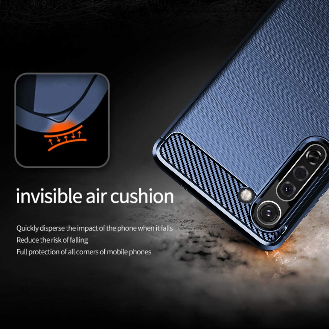 Osophter For Moto Edge 5G Case With Screen Protector Shock-Absorption Flexible Tpu Rubber Protective Cell Phone Cover For Motoro