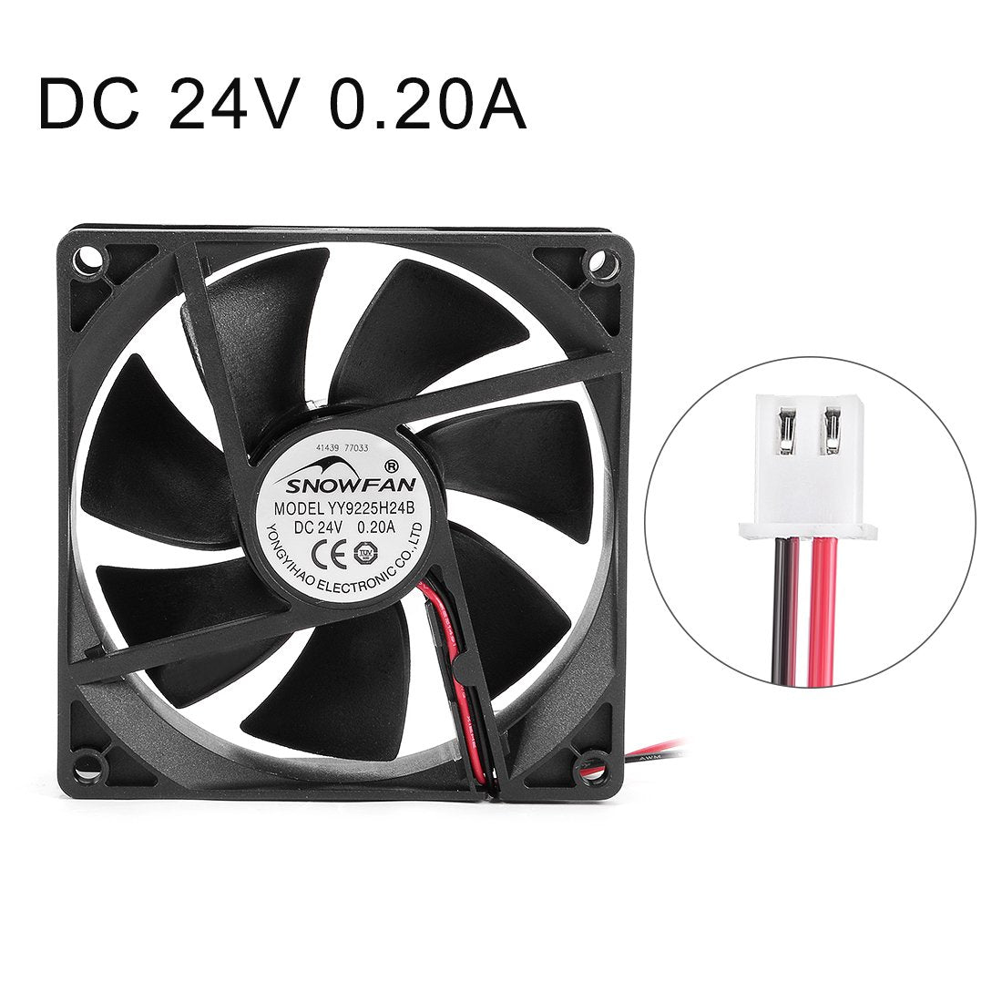 Uxcell 92Mm X 92Mm X 25Mm 9225 24V Dc Cooling Fan With Long Life Dual Ball Bearings