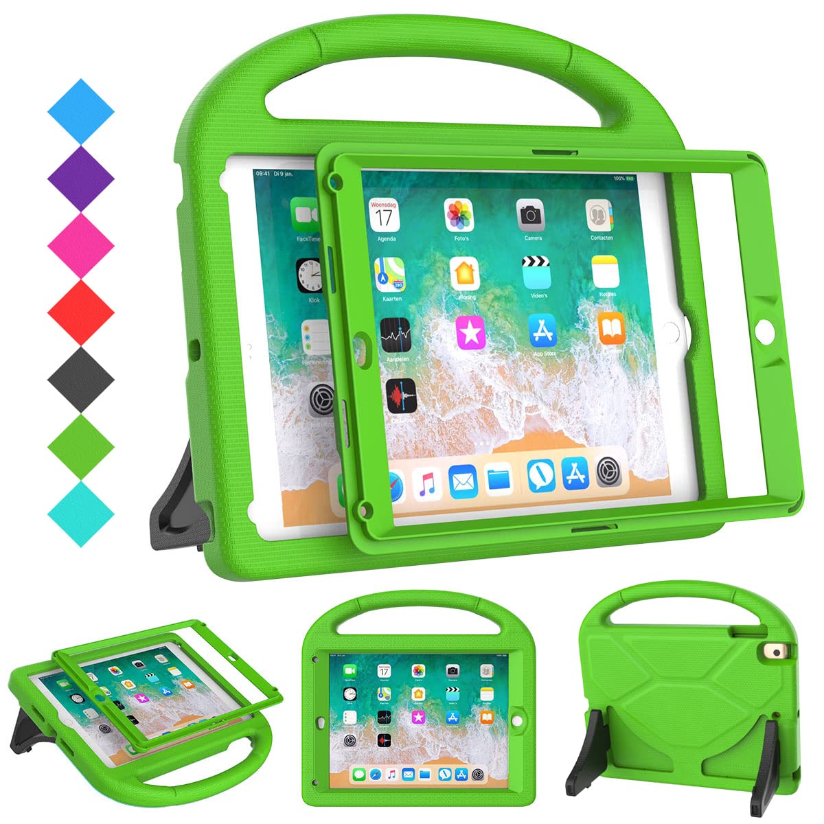 SUPLIK Kids Case for iPad 5th/6th Generation(9.7 inch, 2017/2018), iPad Air 2/1 & Pro 9.7 Kids Case with Screen Protector, Durab
