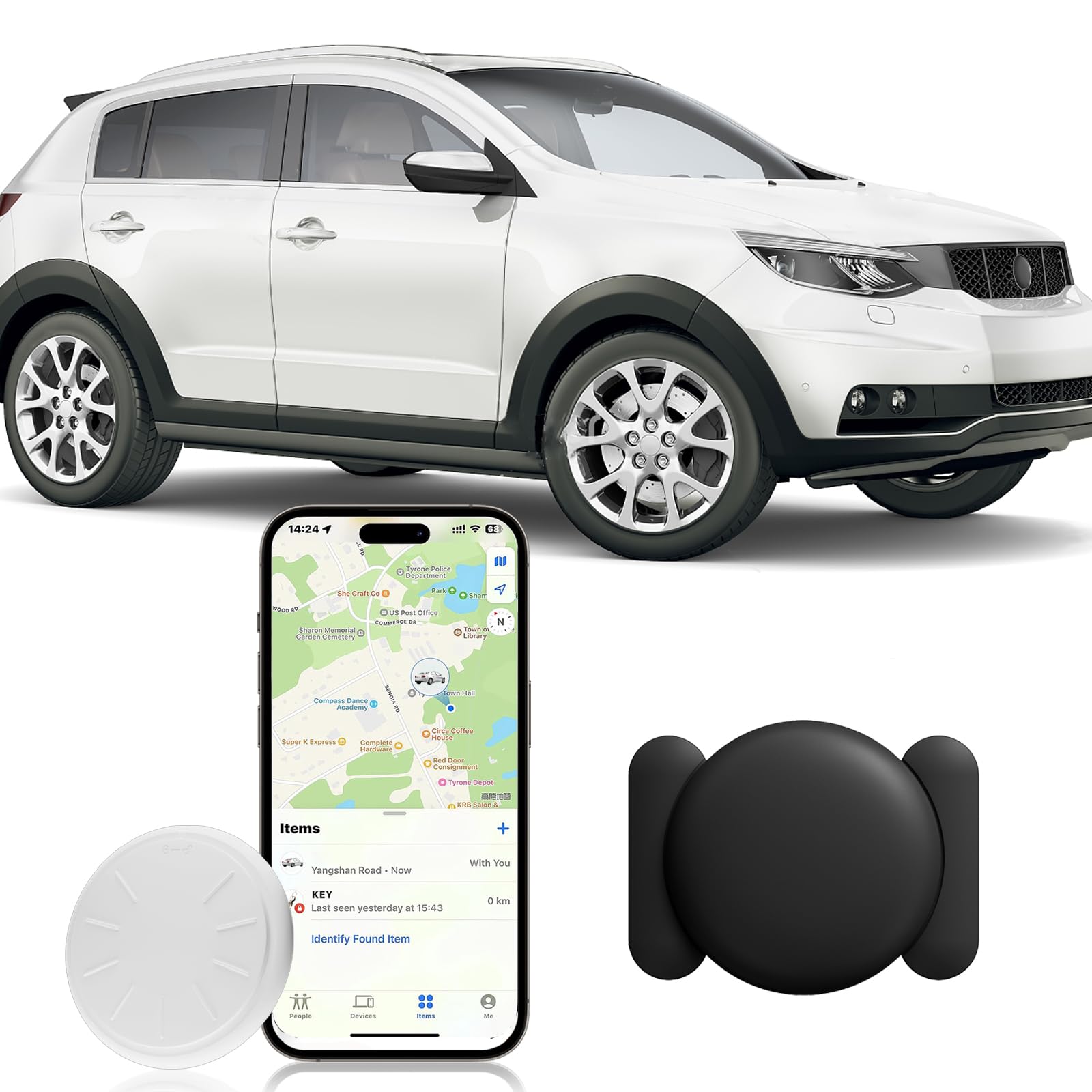 Zittz Tracker Device For Vehicles, Mini Hidden Car Tracker With Magnetic Case, No Monthly Fee Car Locator, Air Tracker Tag With 