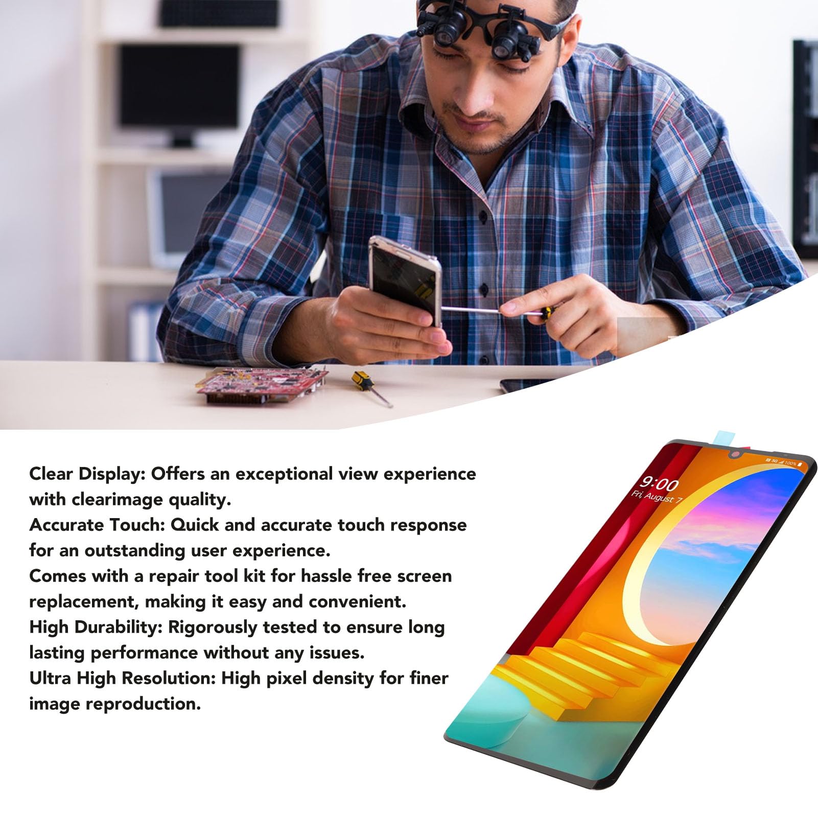 Lcd Screen Replacement For Velvet 5G G9 Thinq G900 G900 G900N G900Em G900Tm G900Um, Touch Screen Digitizer Assembly With Disasse