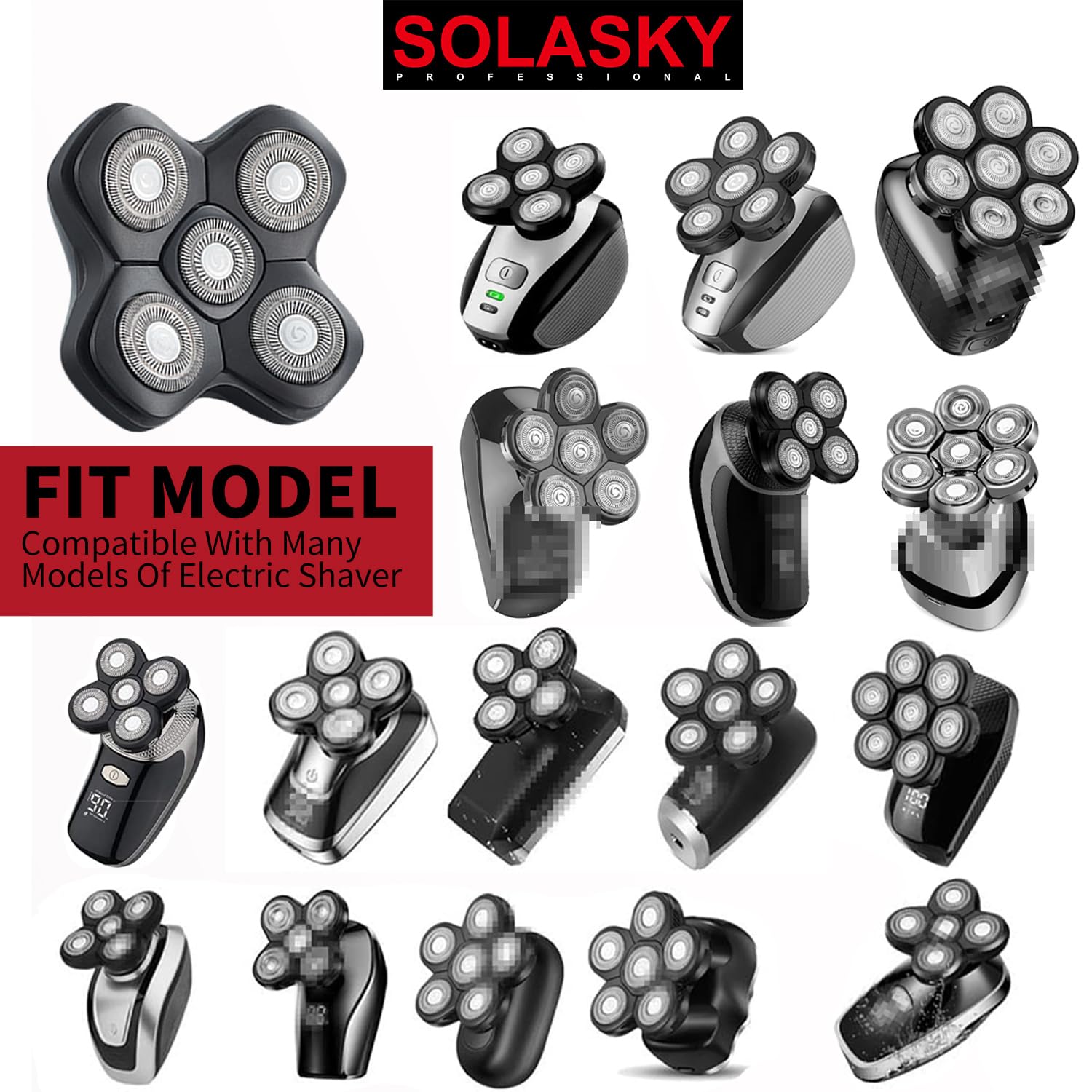 Universal Magnetic 5 Blades Replacement Heads For Manscaped Dome Shaver Bird And Freedom Head Shaver And Many Brand