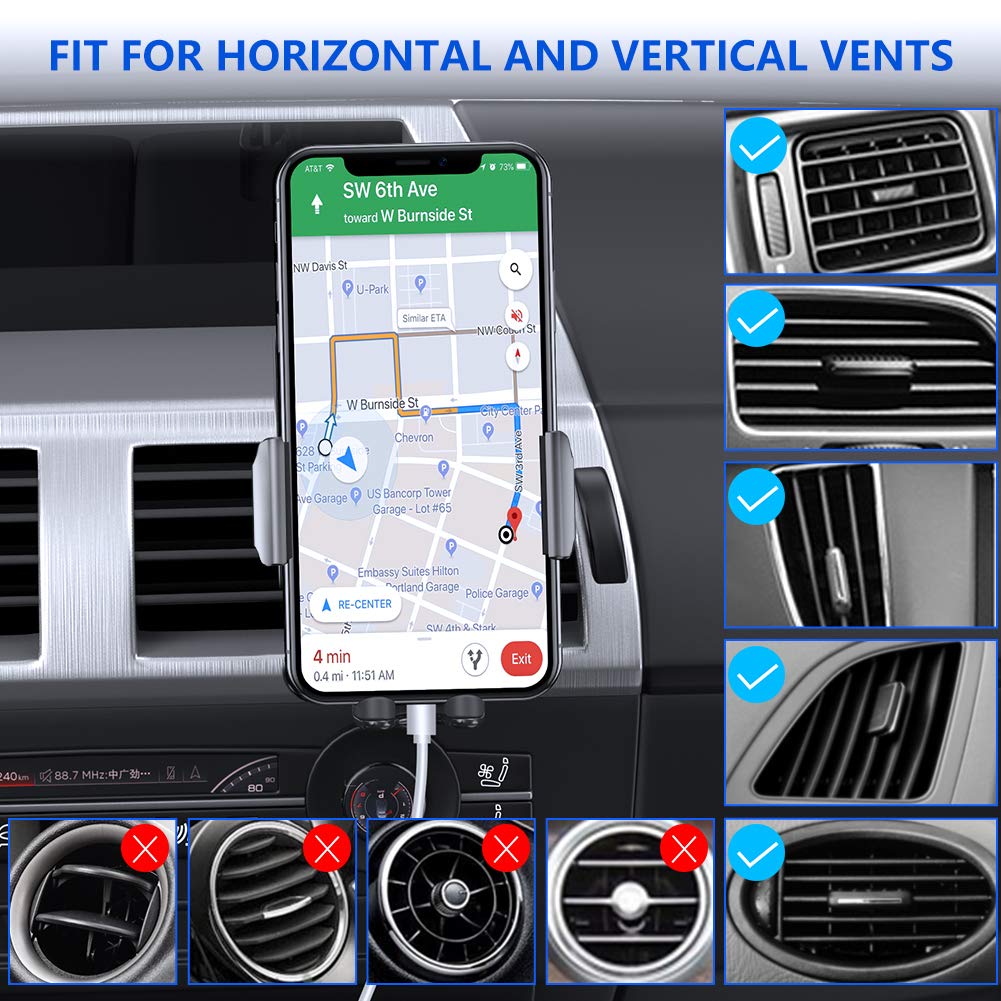 Miracase [Upgraded 2Nd Generation] Universal Phone Holder For Car, Air Vent Car Phone Holder Mount Compatible With Iphone 11/11