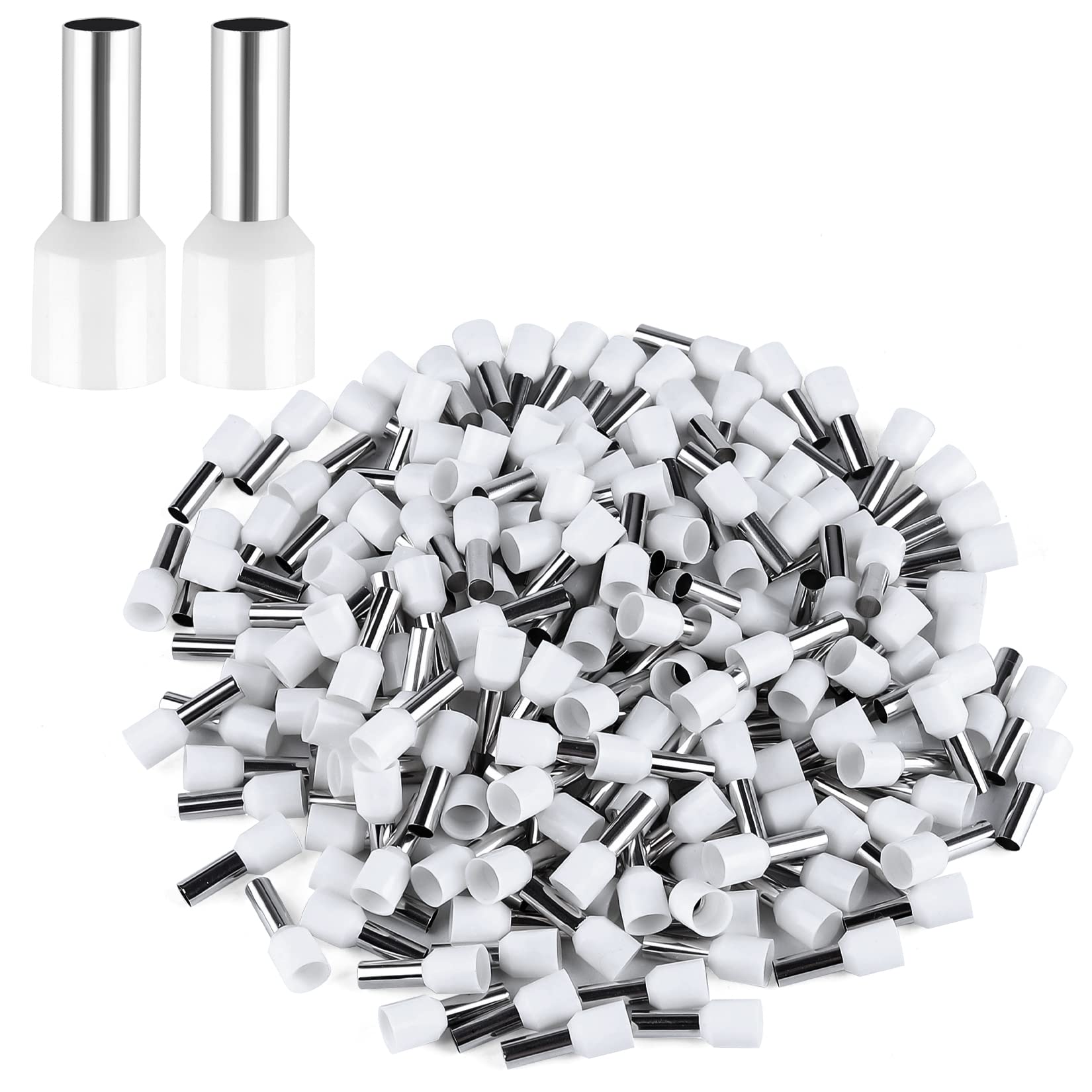 Xhf 200 Pcs Awg 6/16Mm Wire Ferrules Insulated Copper Crimp Connectors, Crimp Pin Cord End Terminals White