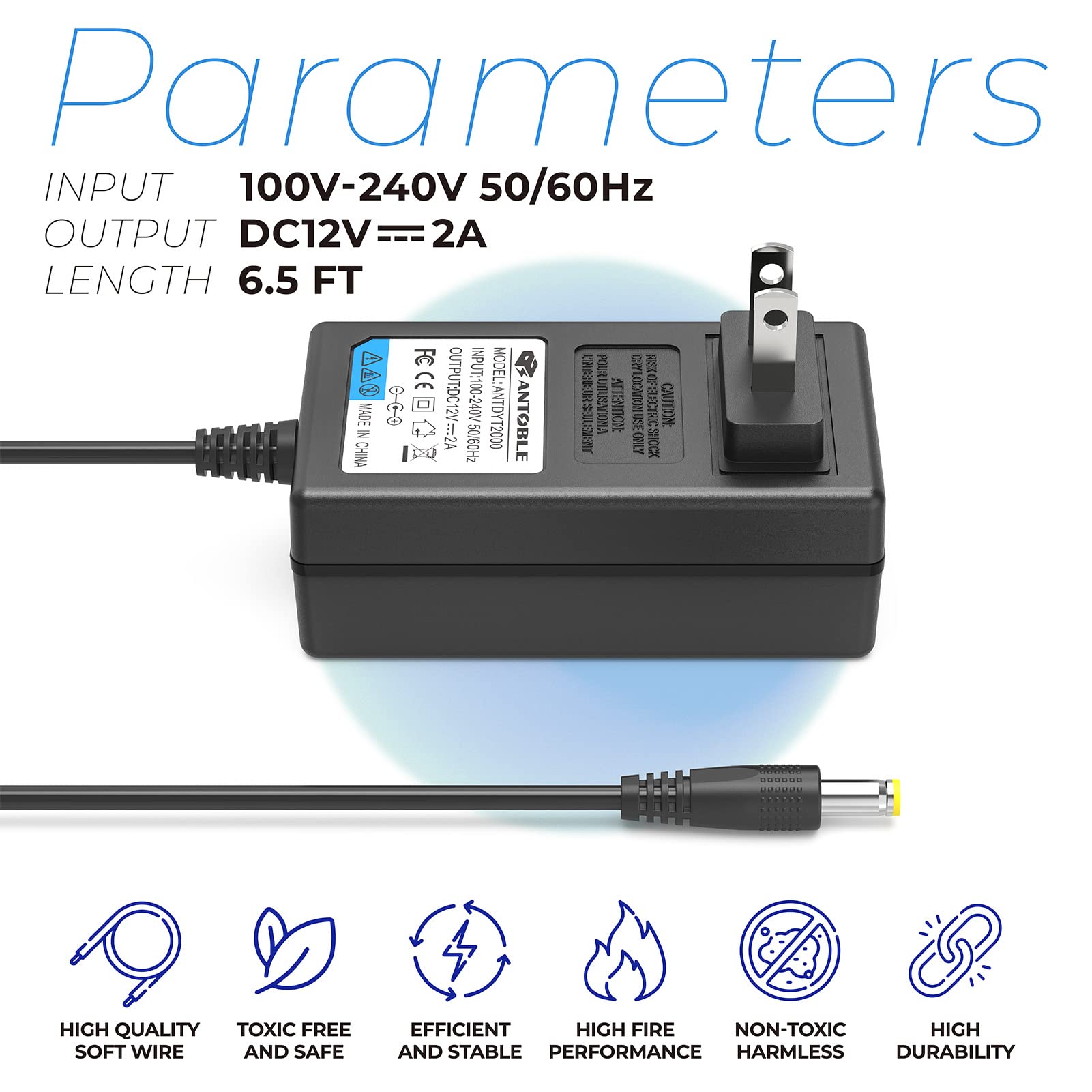 Ac Adapter Charger For Seagate Freeagent & Wd Western Digital External Hrad Drive Hdd 6.5 Ft Power Cord