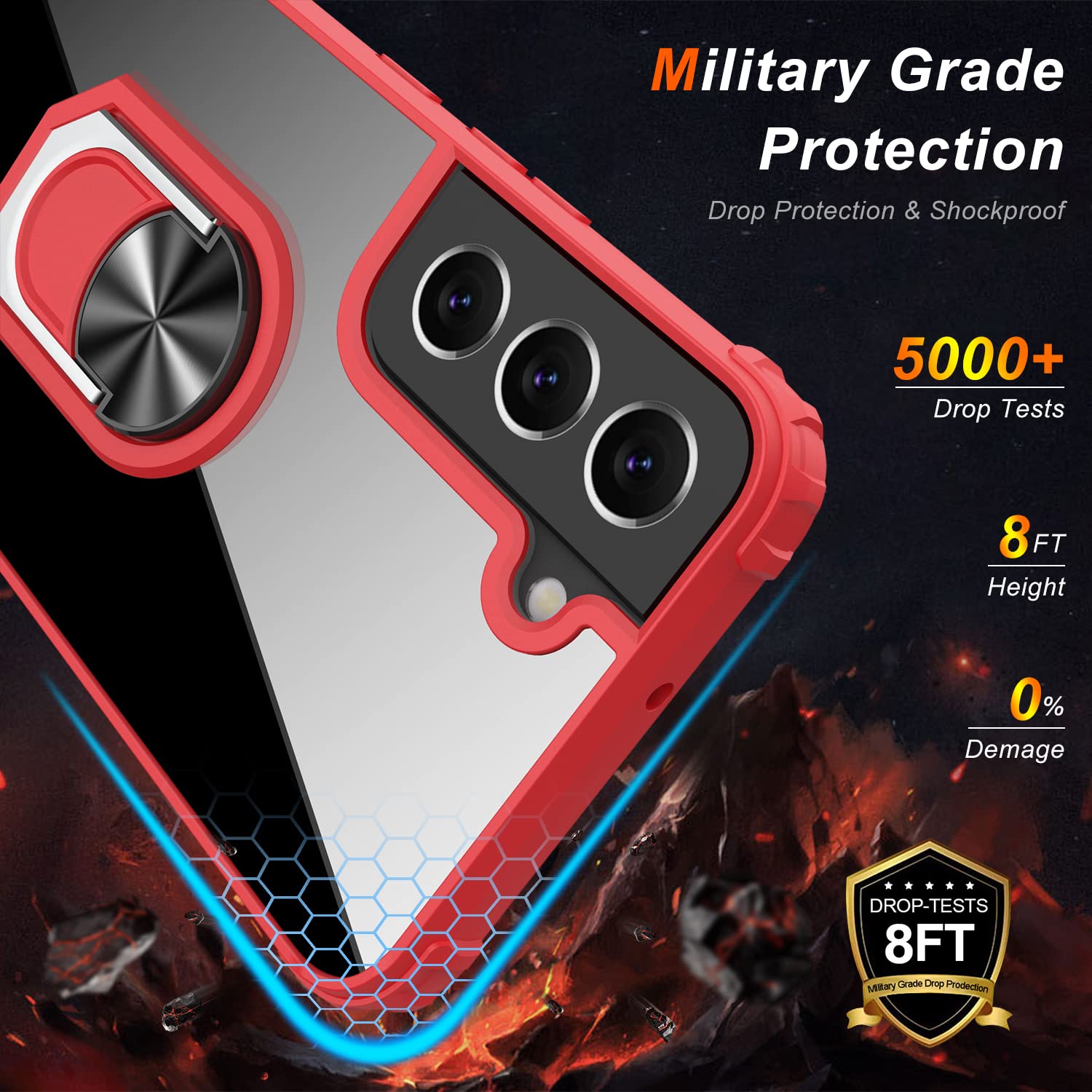 Lumarke Galaxy S22 Plus Case,Samsung S22 Plus Cover Anti Yellow Crystal Clear Heavy Duty Protective Phone Case With Magnetic Kic