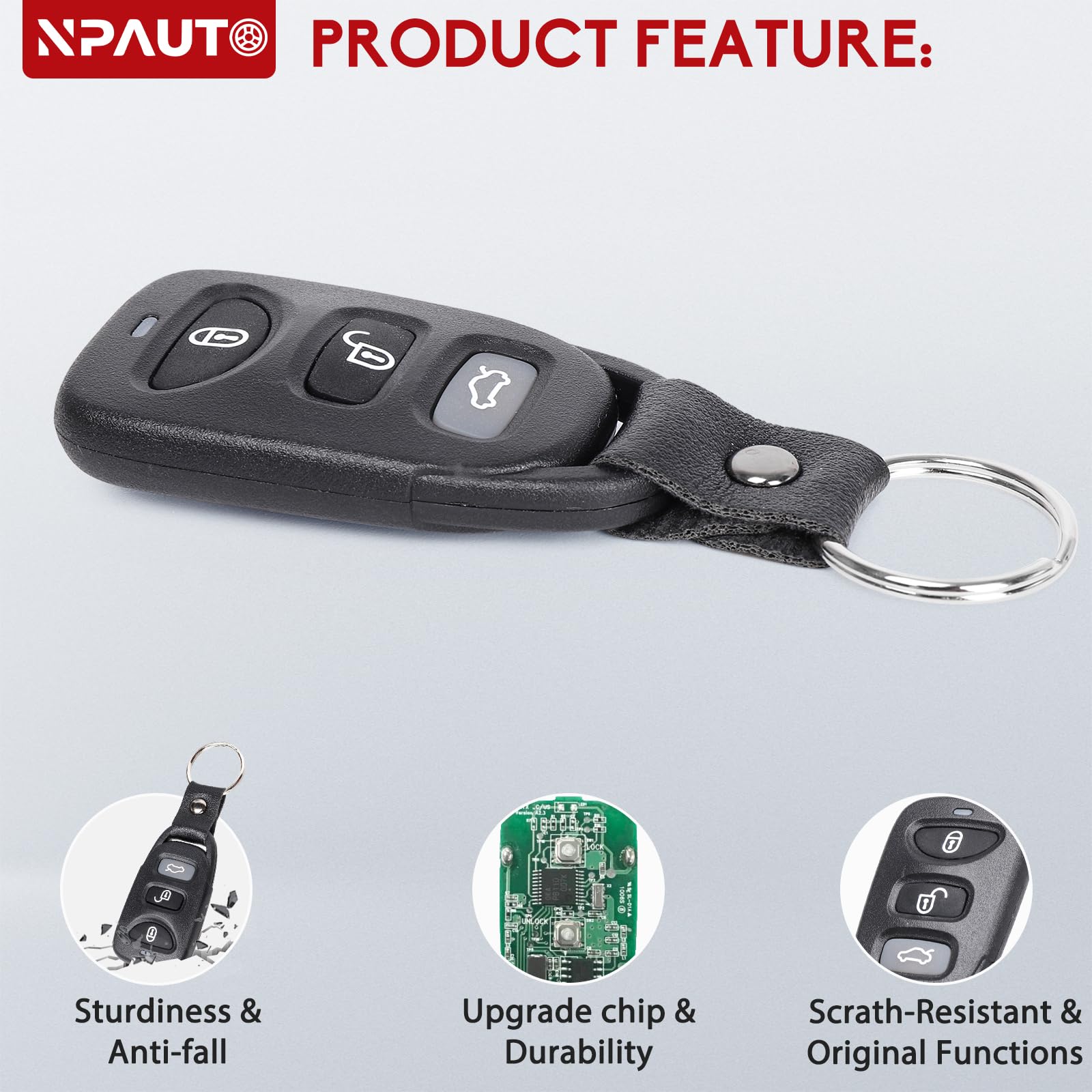 Npauto Key Fob Replacement For Hyundai Sonata 2011 2012 2013 2014 2015 Keyless Entry Remote Control Car Key Fobs (Osloka 950T, 4