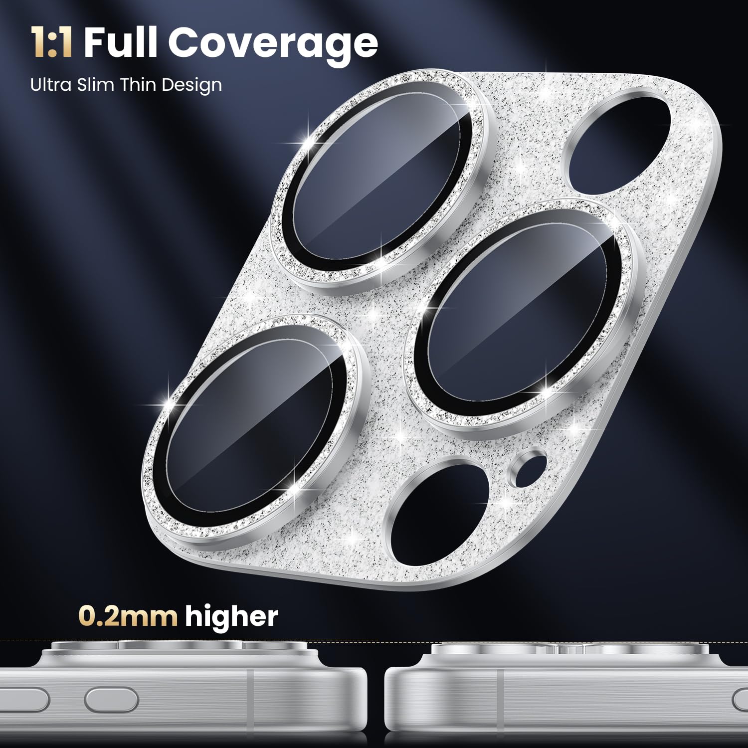 Wsken For Iphone 16 Pro/Iphone 16 Pro Max Camera Lens Protector, [Military Grade Shatterproof] [Strong Adsorption] Metal Aluminu