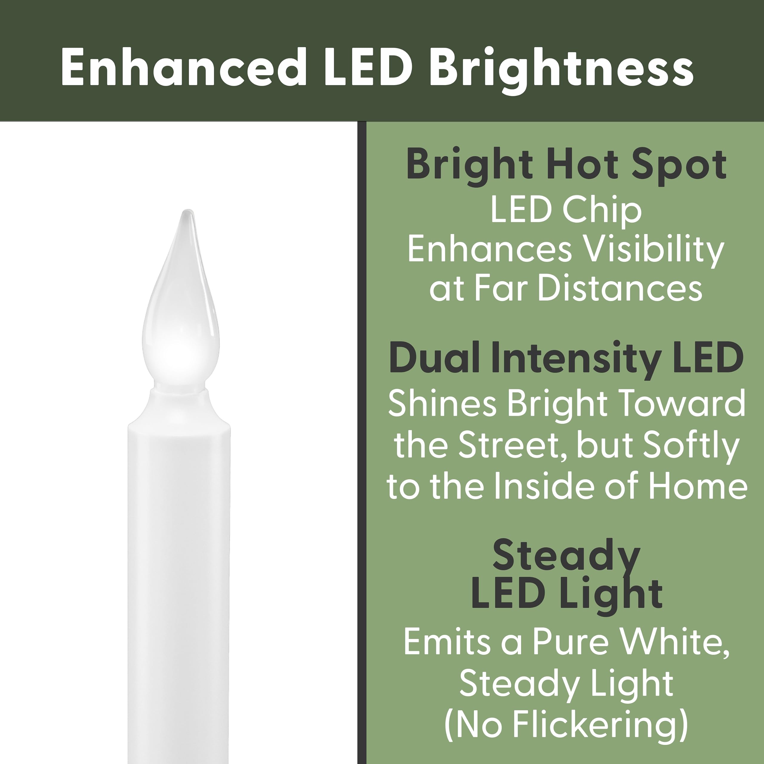 612 Vermont Led Battery Operated Window Candles With Timer, Bright Hot Spot, Vt 1506P 4 (Pack Of 4, Pewter)