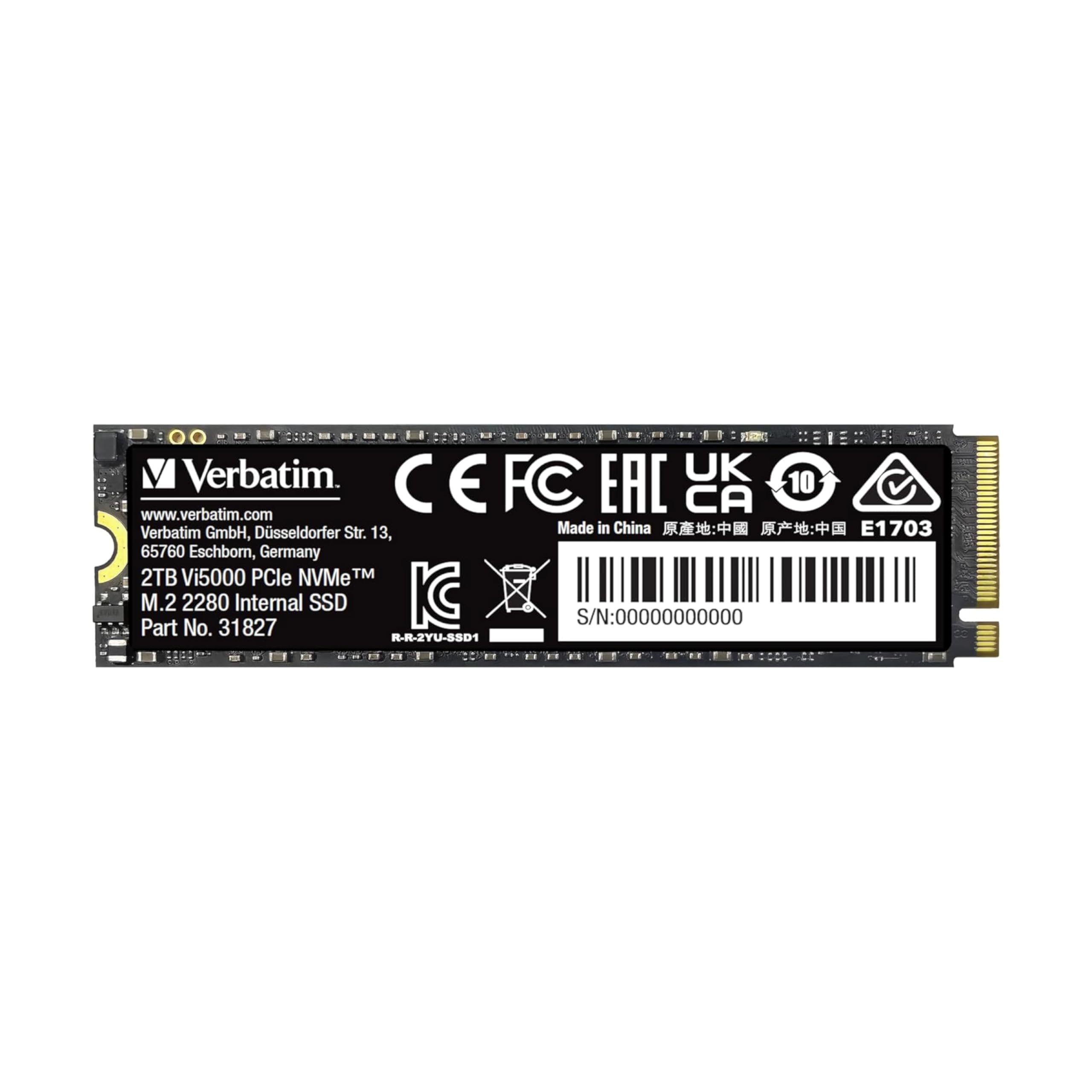 Verbatim 2Tb Ssd Vi5000 Internal Solid State Hard Drive Pcie Nvme M.2 2282
