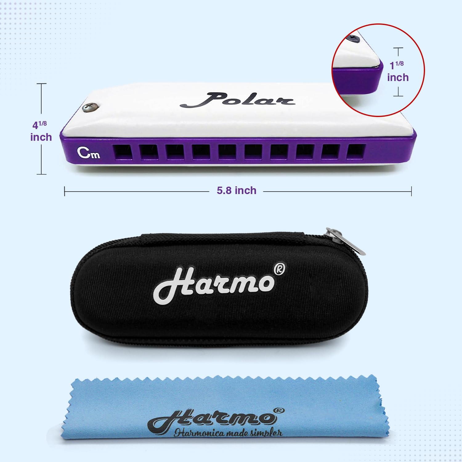 Harmo Polar Diatonic Harmonica Key Of A   Harmonic Minor Tuning For Classical, Jazz, Gypsy, Oriental, Lounge And Tango Music, Mo