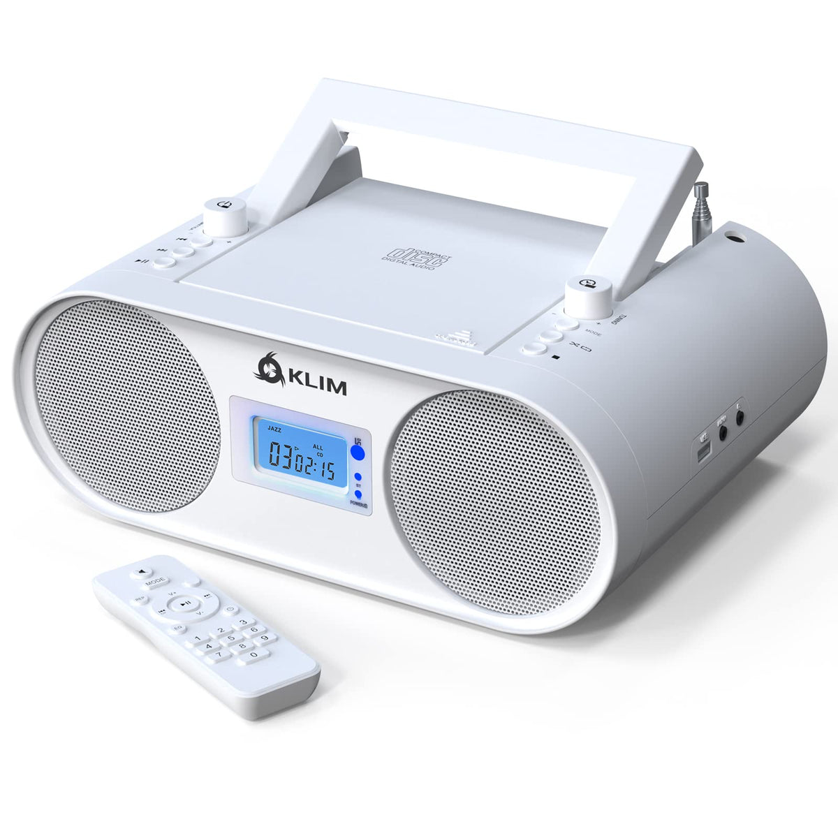 Klim Boombox B4 Cd Player Portable Audio System   New 2023   Amfm Radio With Cd Player Mp3 Bluetooth Aux Usb   Wired  Wireless M