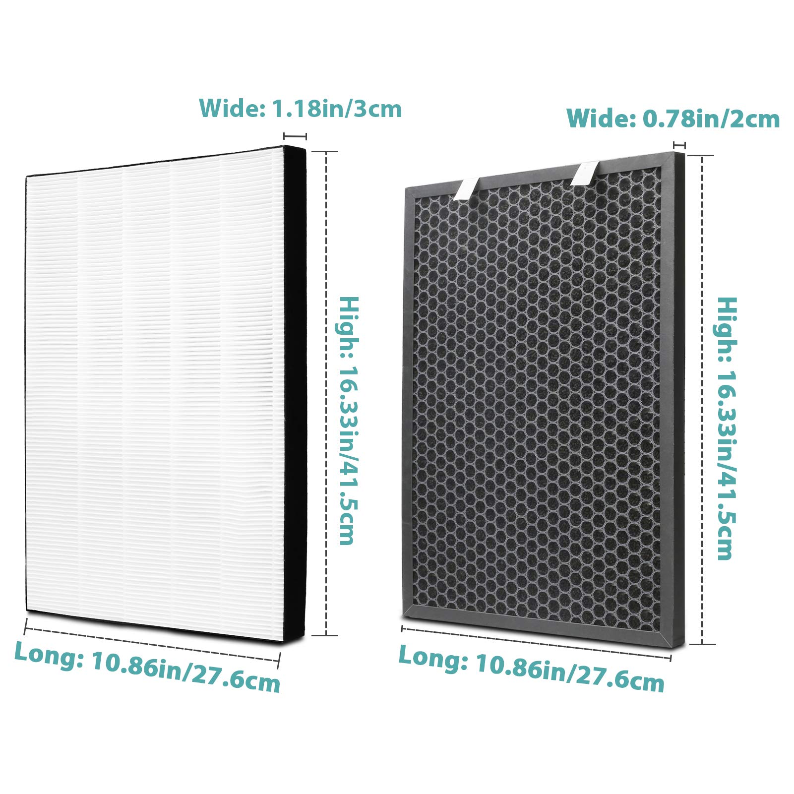 UOUOLON Air220 Air320 Replacement Filters - 2678 True Post & 2677 Carbon Pre Filter, Carbon Fiber, Compatible with BISSELL Air 220/320