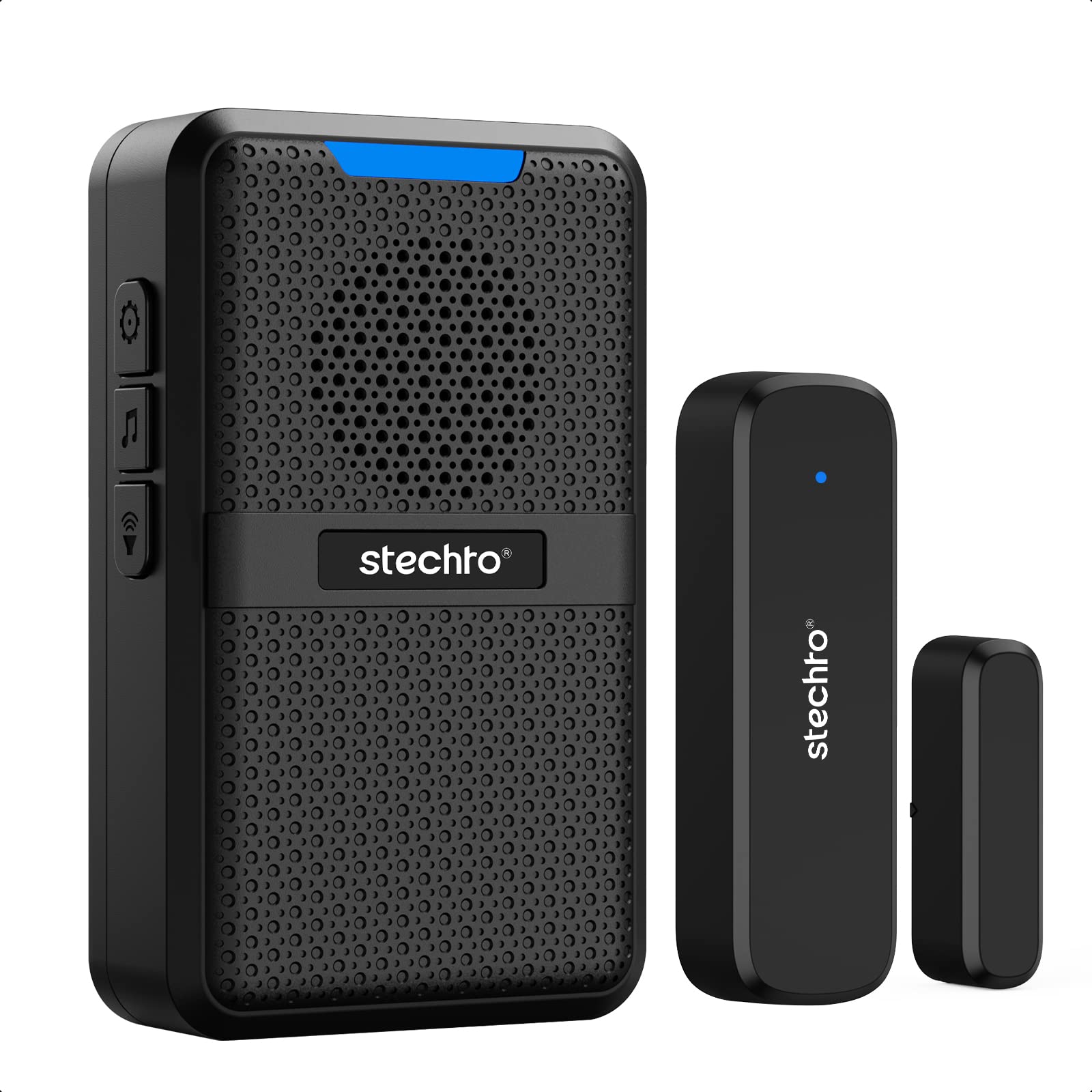 Wireless Door Chime,600Ft Range 5 Adjustable Volume 1 Magnetic Door Open Contact Sensor With 62 Chimes Mute Mode Door Bell Plugi