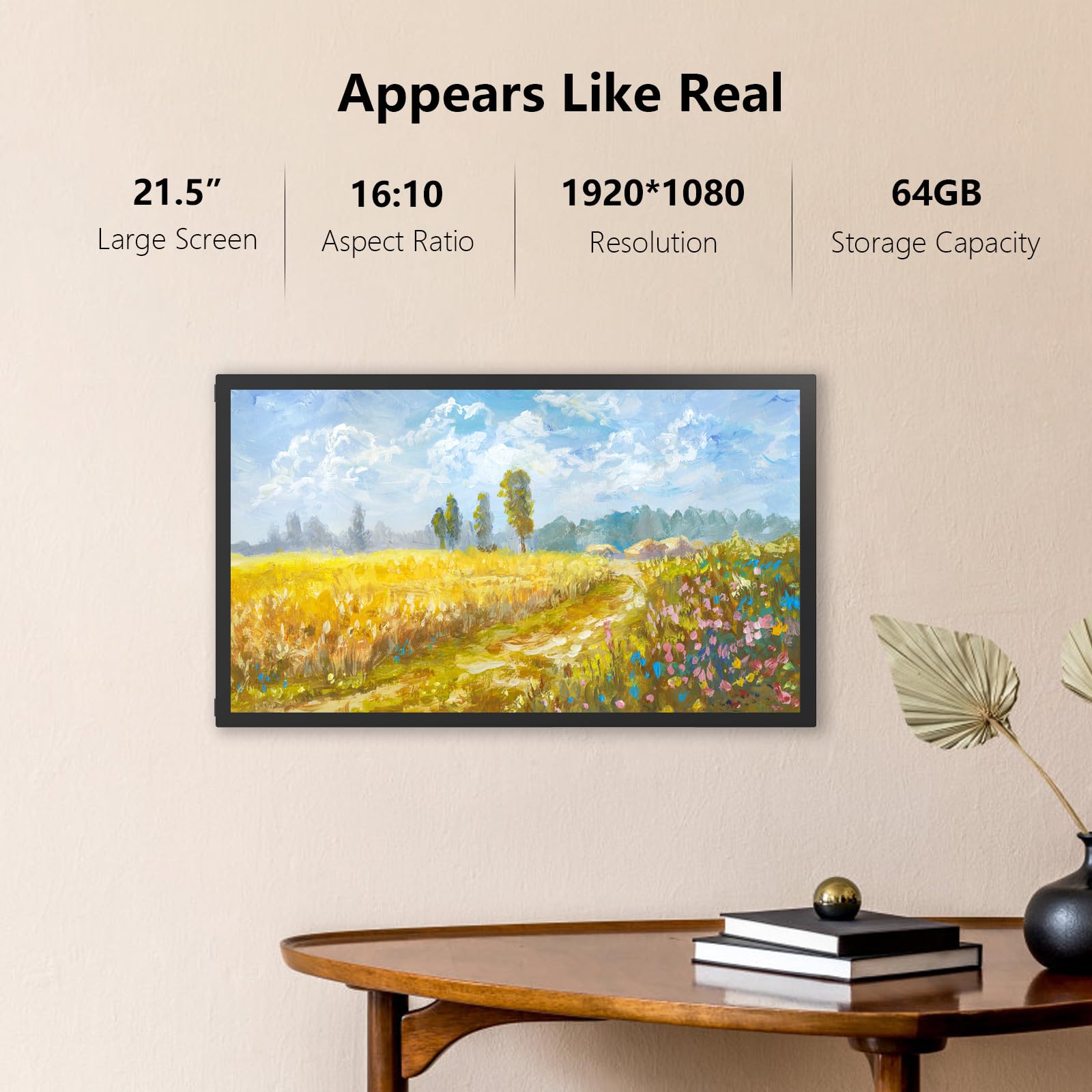 64Gb Frameo Wifi Digital Picture Frame 21.5 Inch Digital Photo Frame 1920X1080 Fhd Ips,Touch Screen,Auto Rotate,Motion Sensor, W