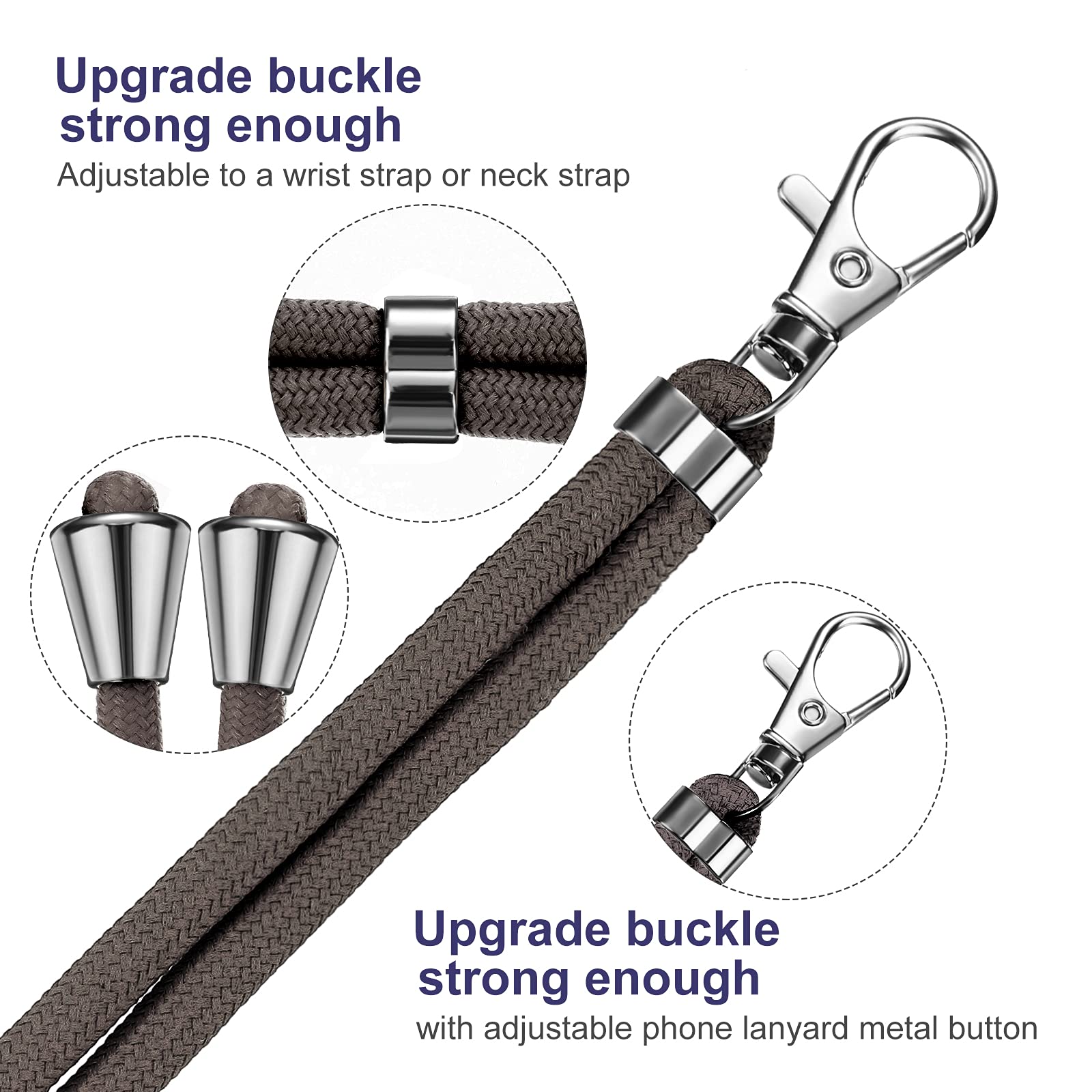 Weewooday 4 Pieces Universal Cell Phone Lanyard Around The Neck Phone Lanyard Crossbody Adjustable Nylon Phone Lanyard Patch Wit