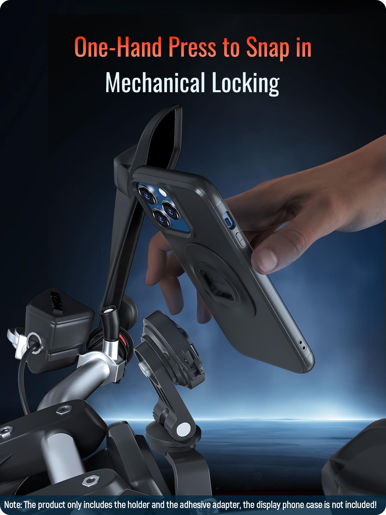 Sincetop Motorcycle Rearview Mirror Phone Mount - Motorbike Phone Holder- Series Q [ Quad ] Quick Release Aluminum Moto Atv Scoo