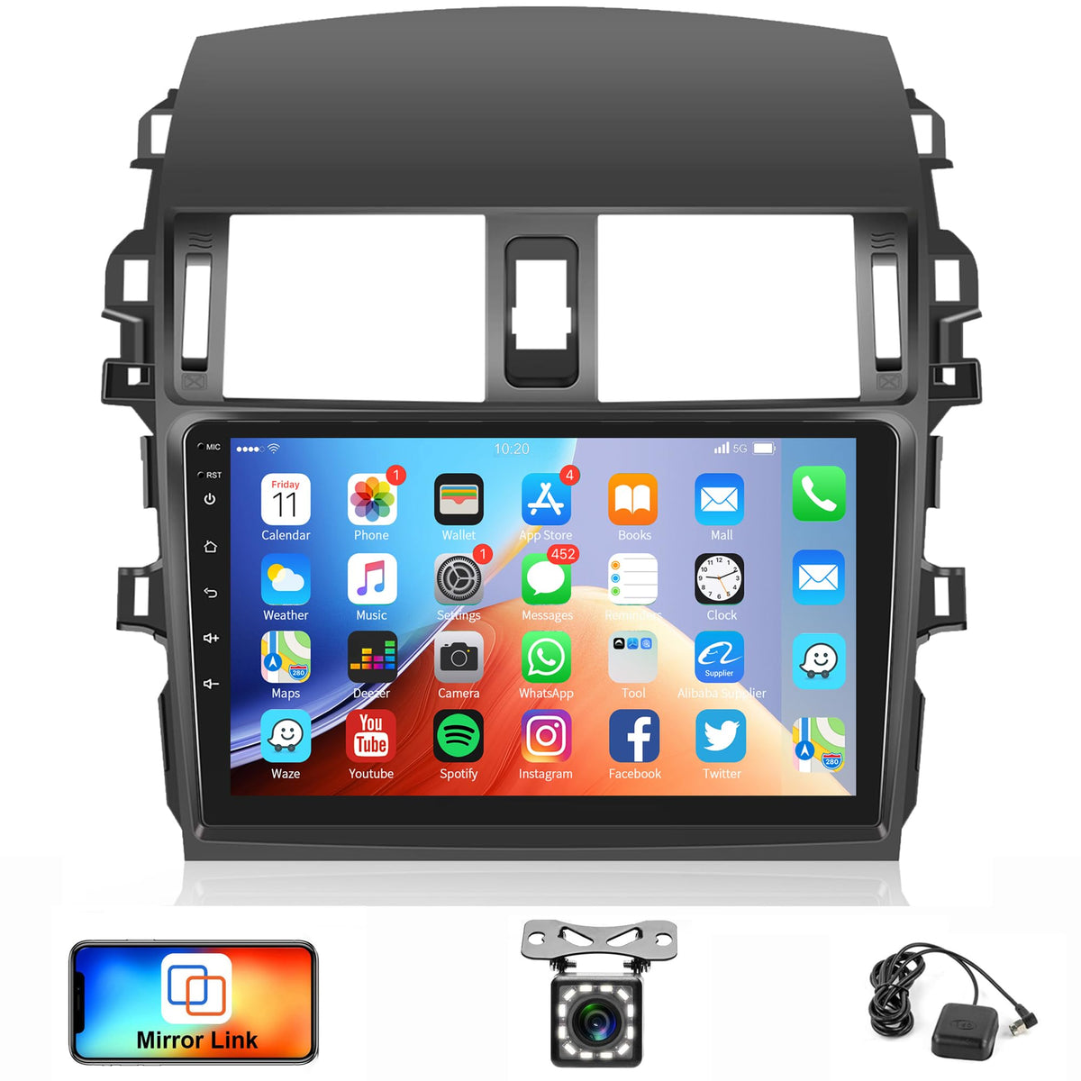 Android 13 Car Stereo Radio For Toyota Corolla 2009 2010 2011 2012 2013, Rimoody 9 Inch Touch Screen Gps Navigation Bluetooth Fm