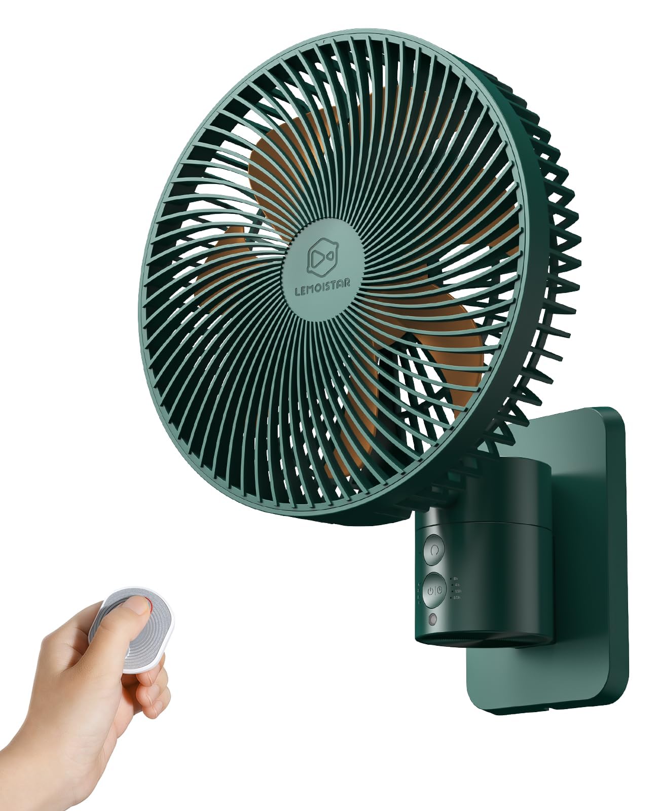 Lemoistar 8 Inch Small Wall Mounted Fan With Remote Control, 90Oscillating, 4 Speeds High Velocity, Timer, Adjustable Tilt, 70 I