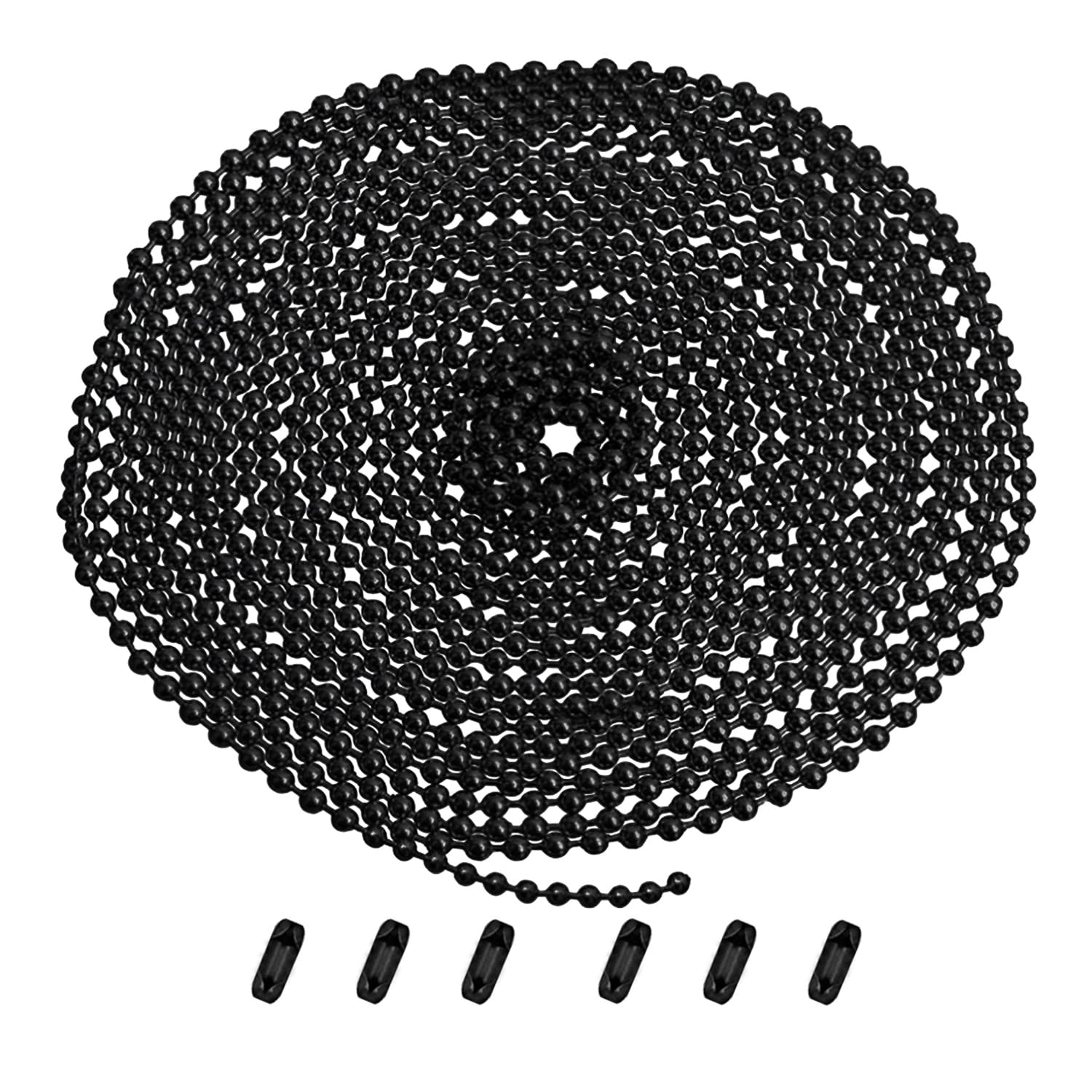 Ifnow Ceiling Fan Pull Chain Metal Fan Pull Chain Extension, Ceiling Fan Chain Connector,Diameter 3.2Mm 6.5 Feet Long With 6 Pcs